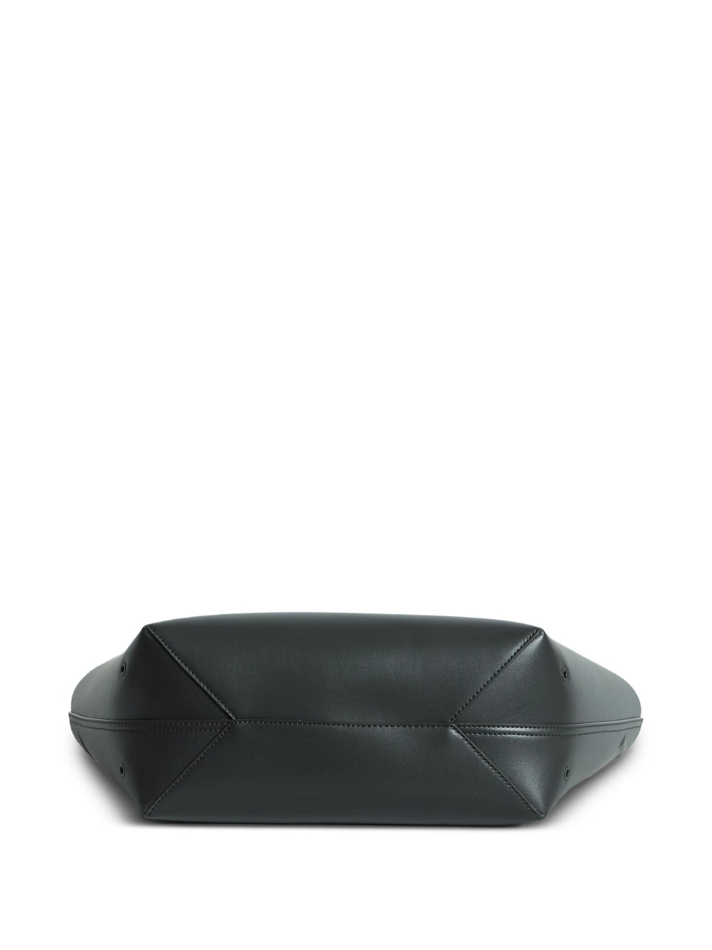 embossed-logo leather tote bag