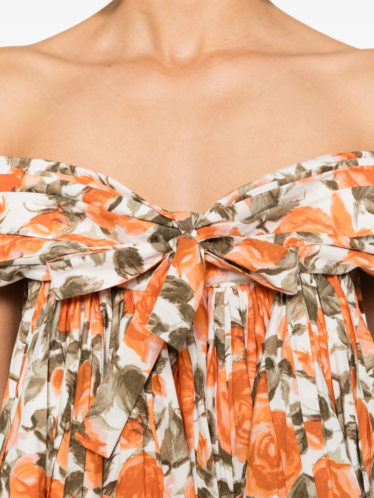 floral-print off-shoulder mini dress