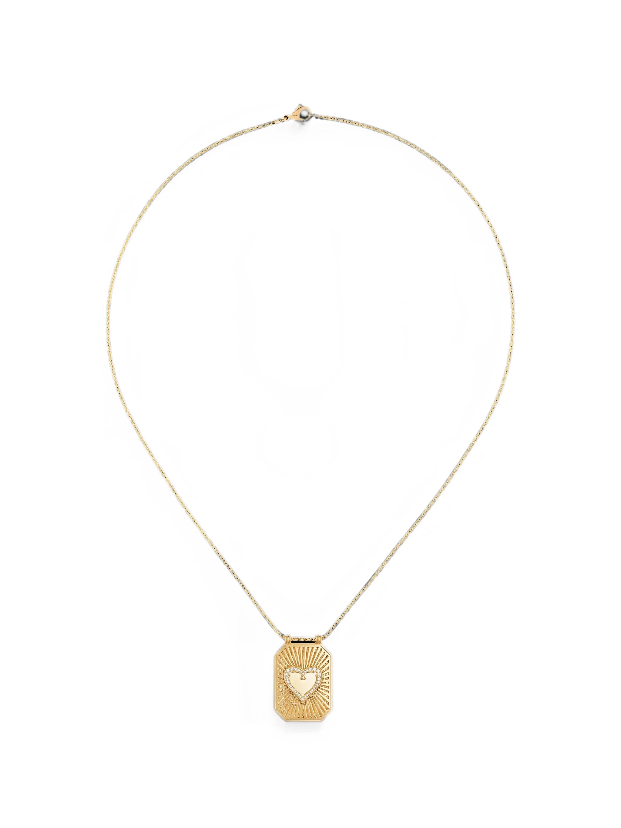 Heart diamond scapular necklace