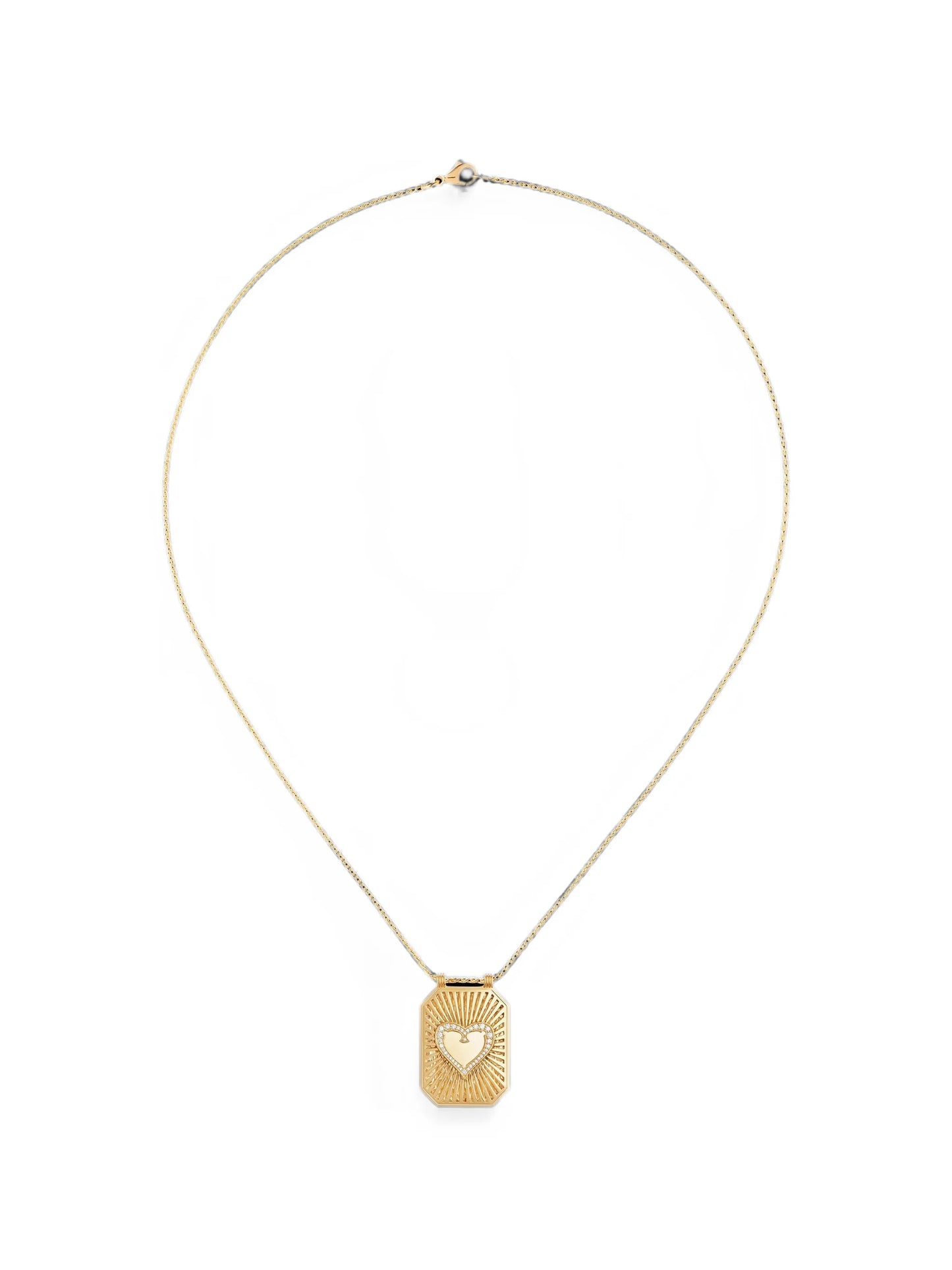 Heart diamond scapular necklace