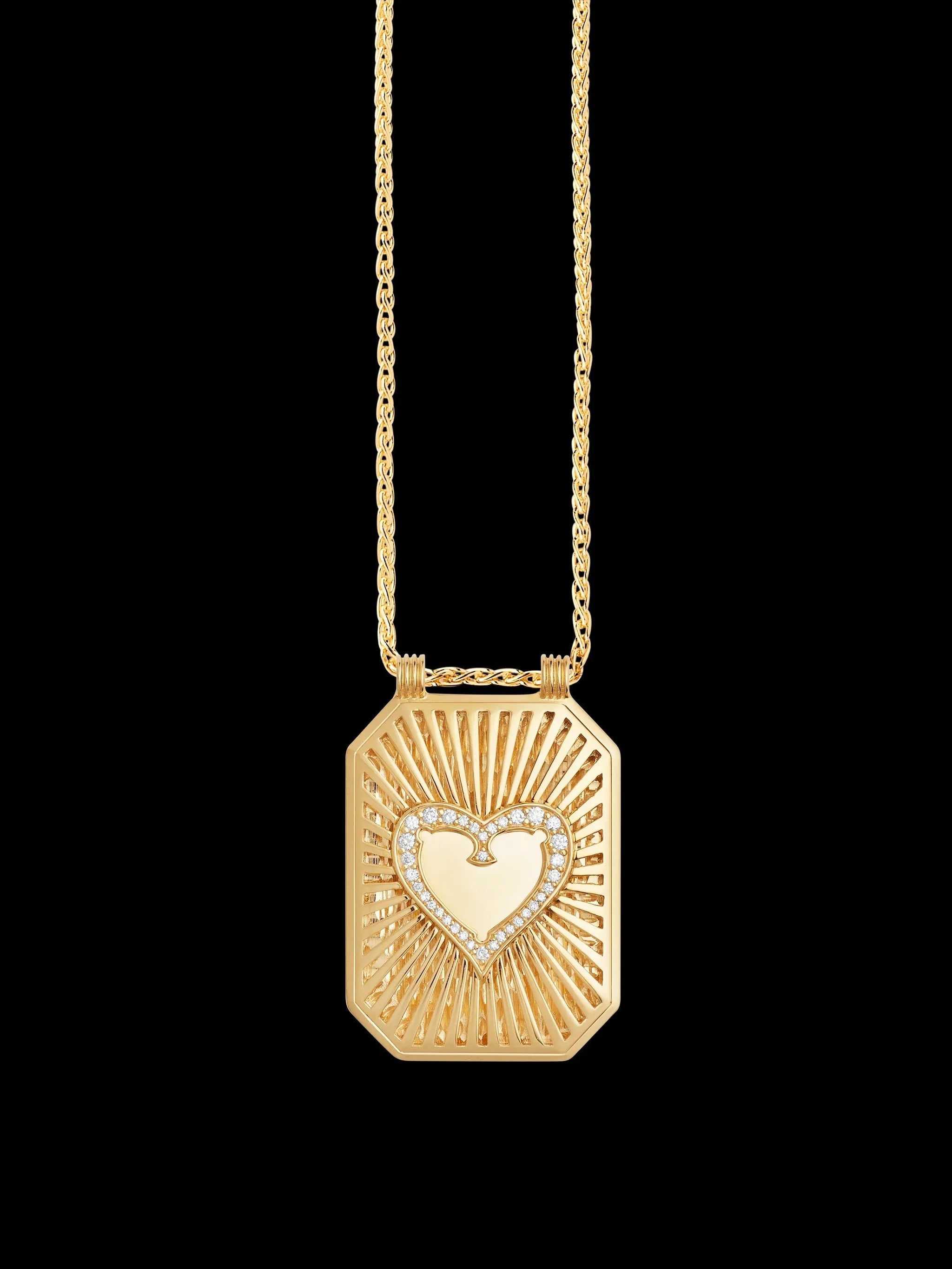 Heart diamond scapular necklace