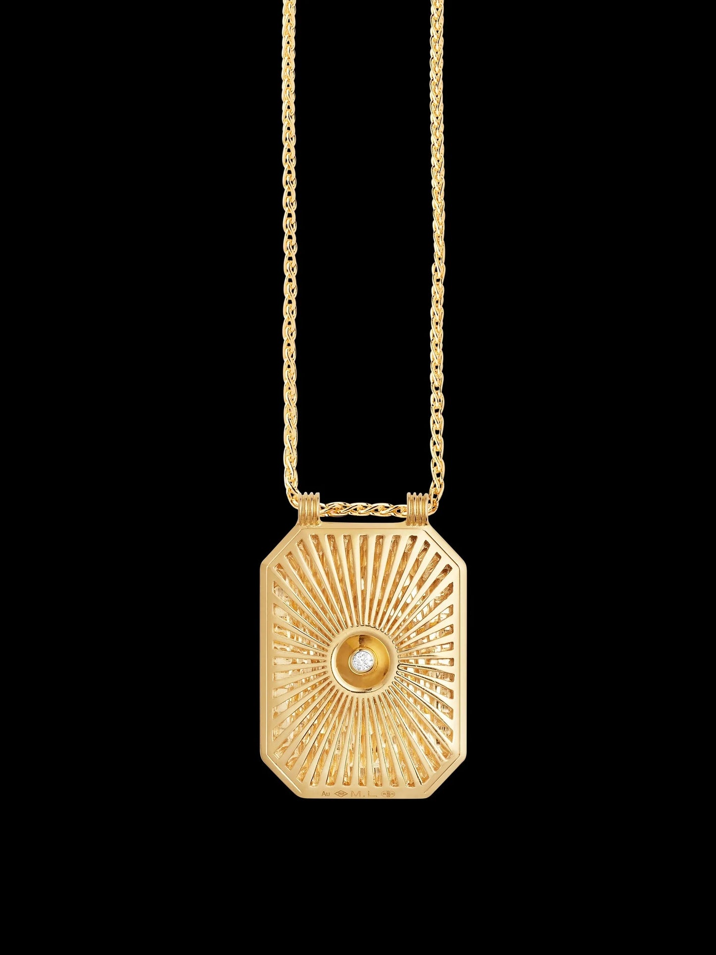 Heart diamond scapular necklace