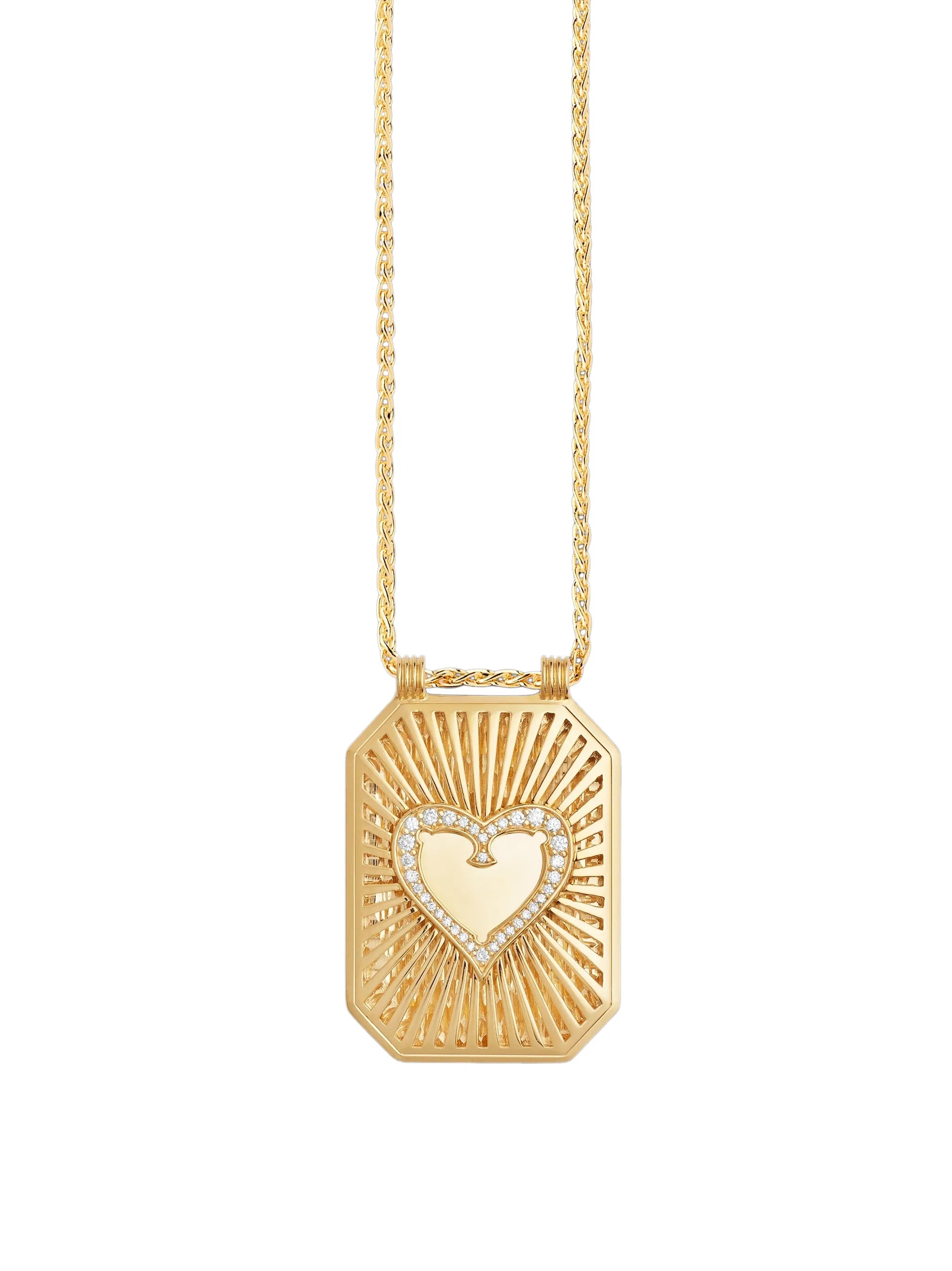 Heart diamond scapular necklace