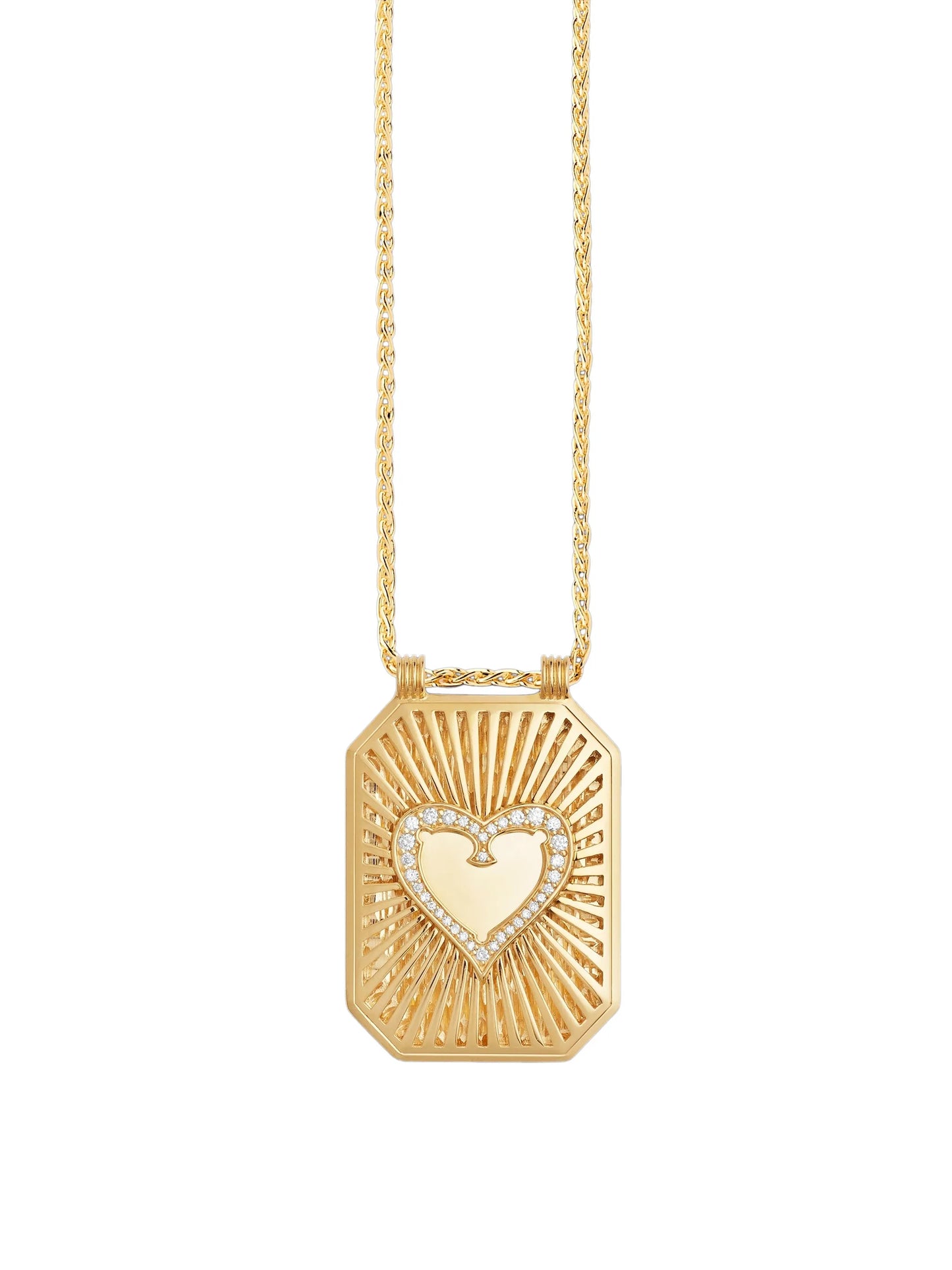 Heart diamond scapular necklace