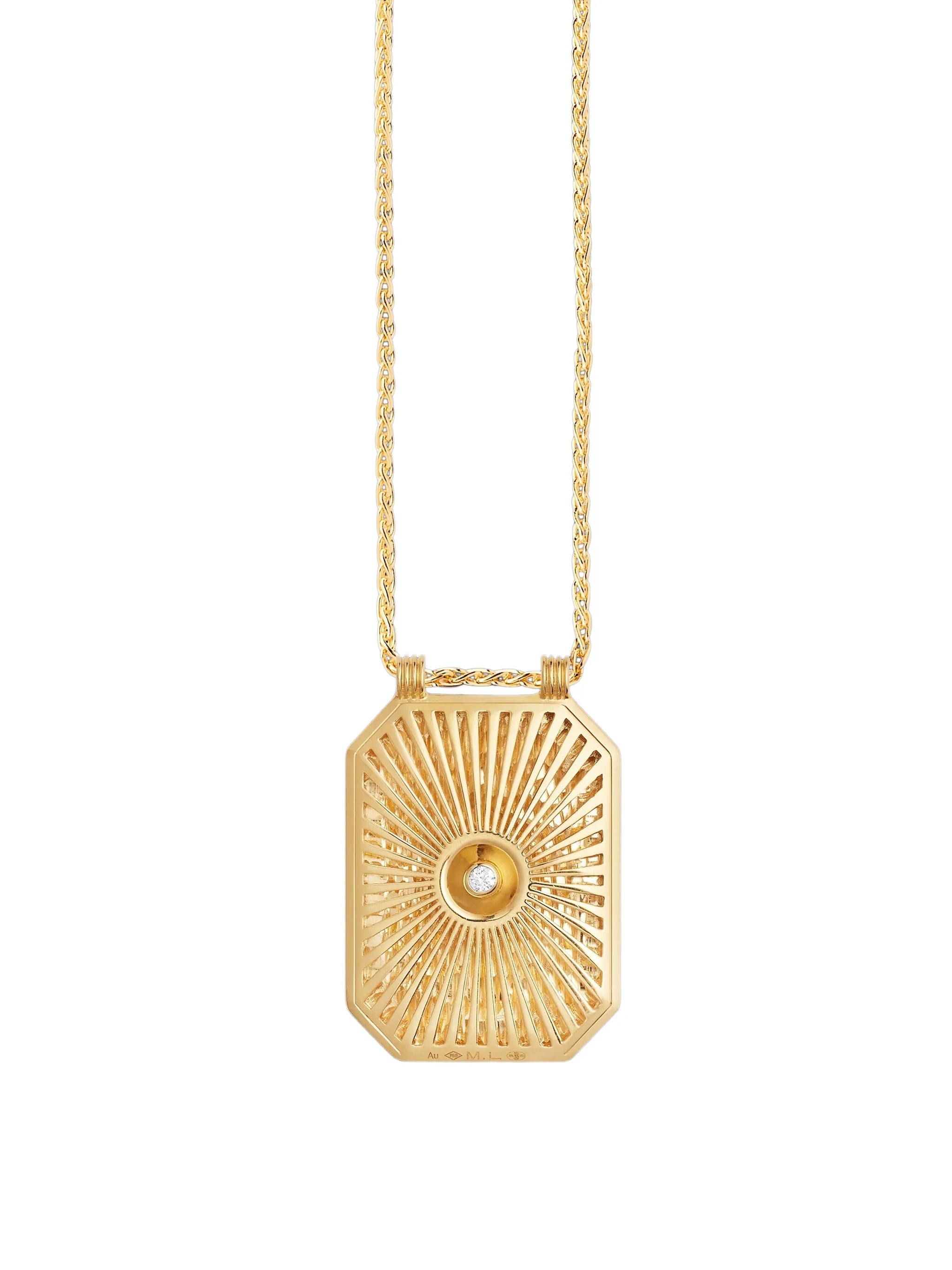 Heart diamond scapular necklace