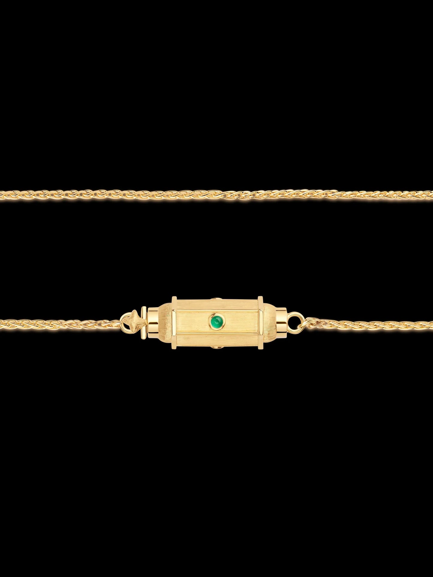 micro Coco emerald locket necklace