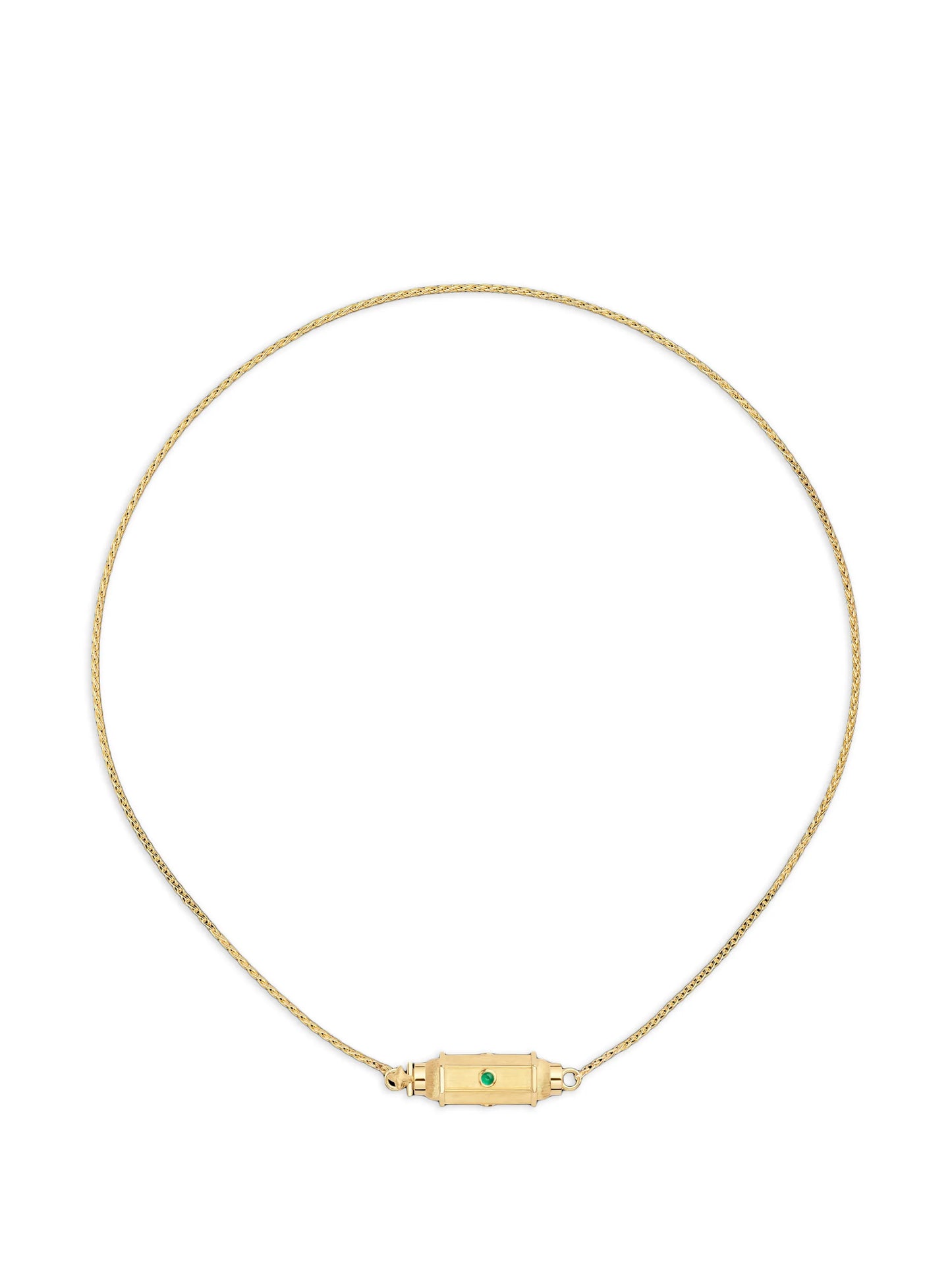 micro Coco emerald locket necklace