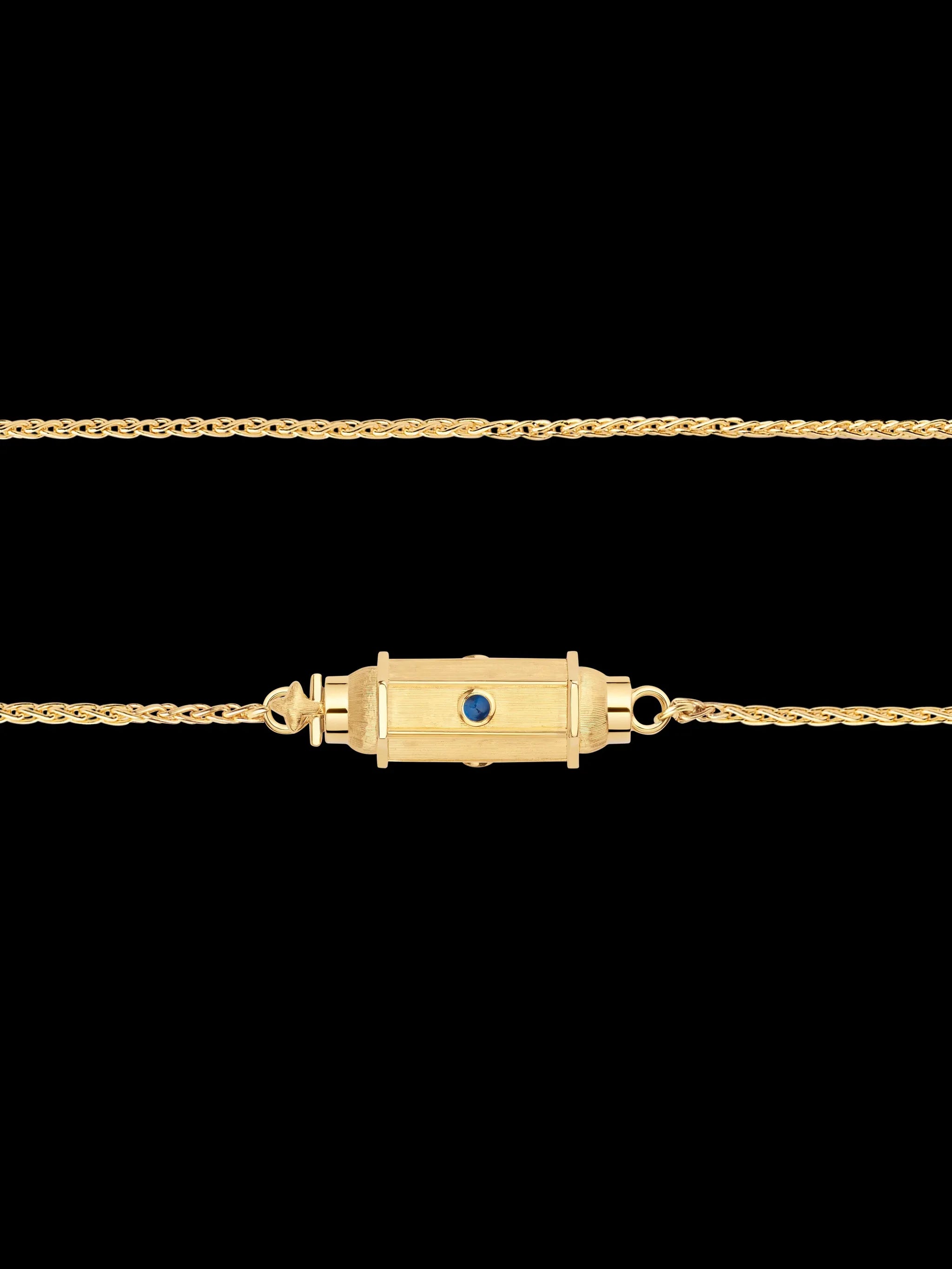 micro Coco sapphire locket necklace