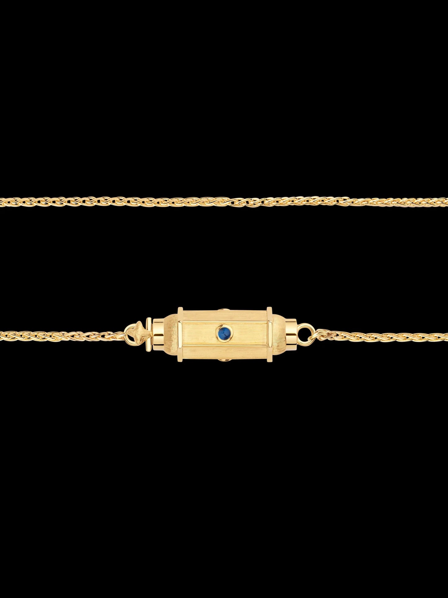 micro Coco sapphire locket necklace