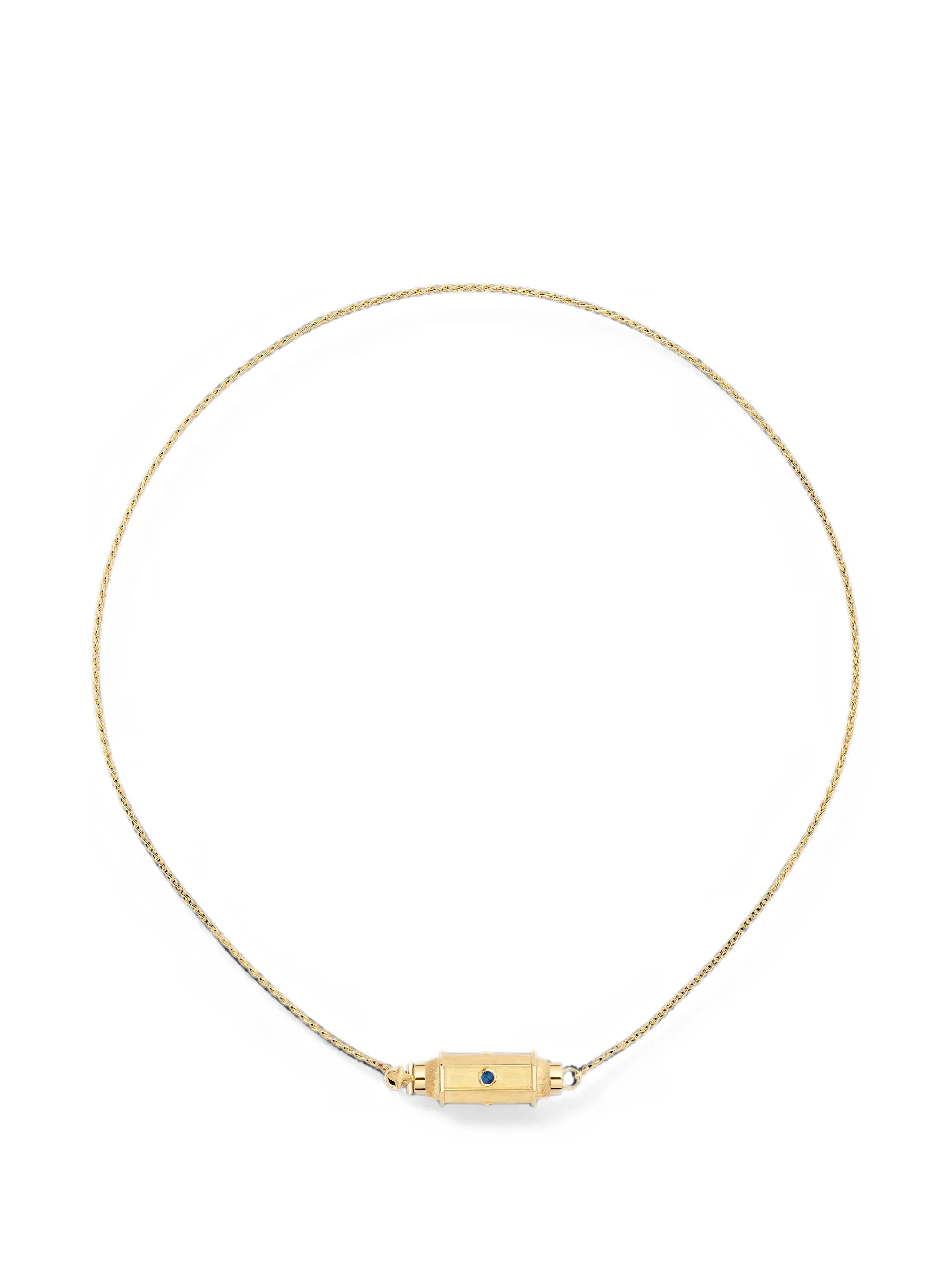 micro Coco sapphire locket necklace