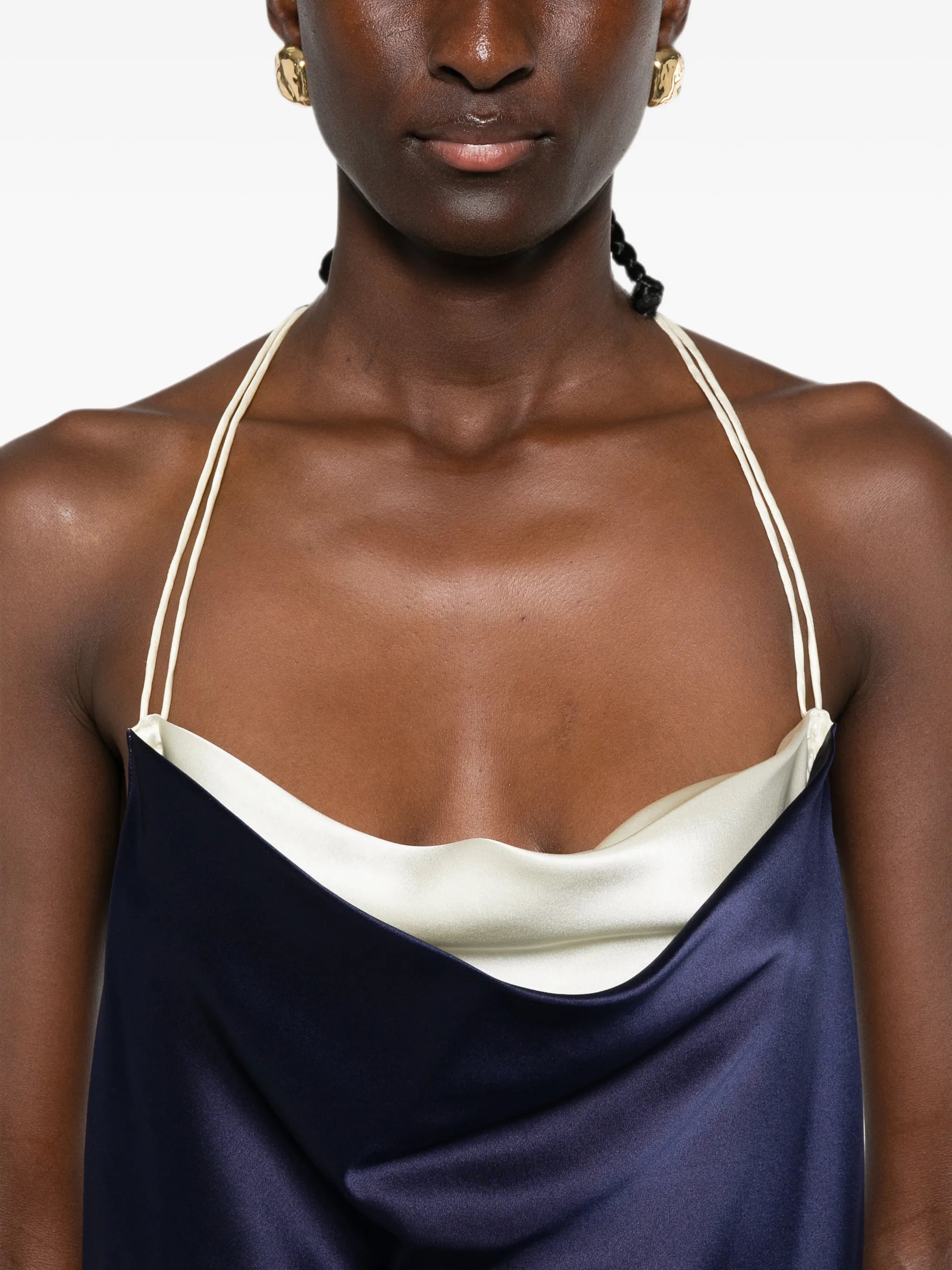 Joss cowl-neck midi dress