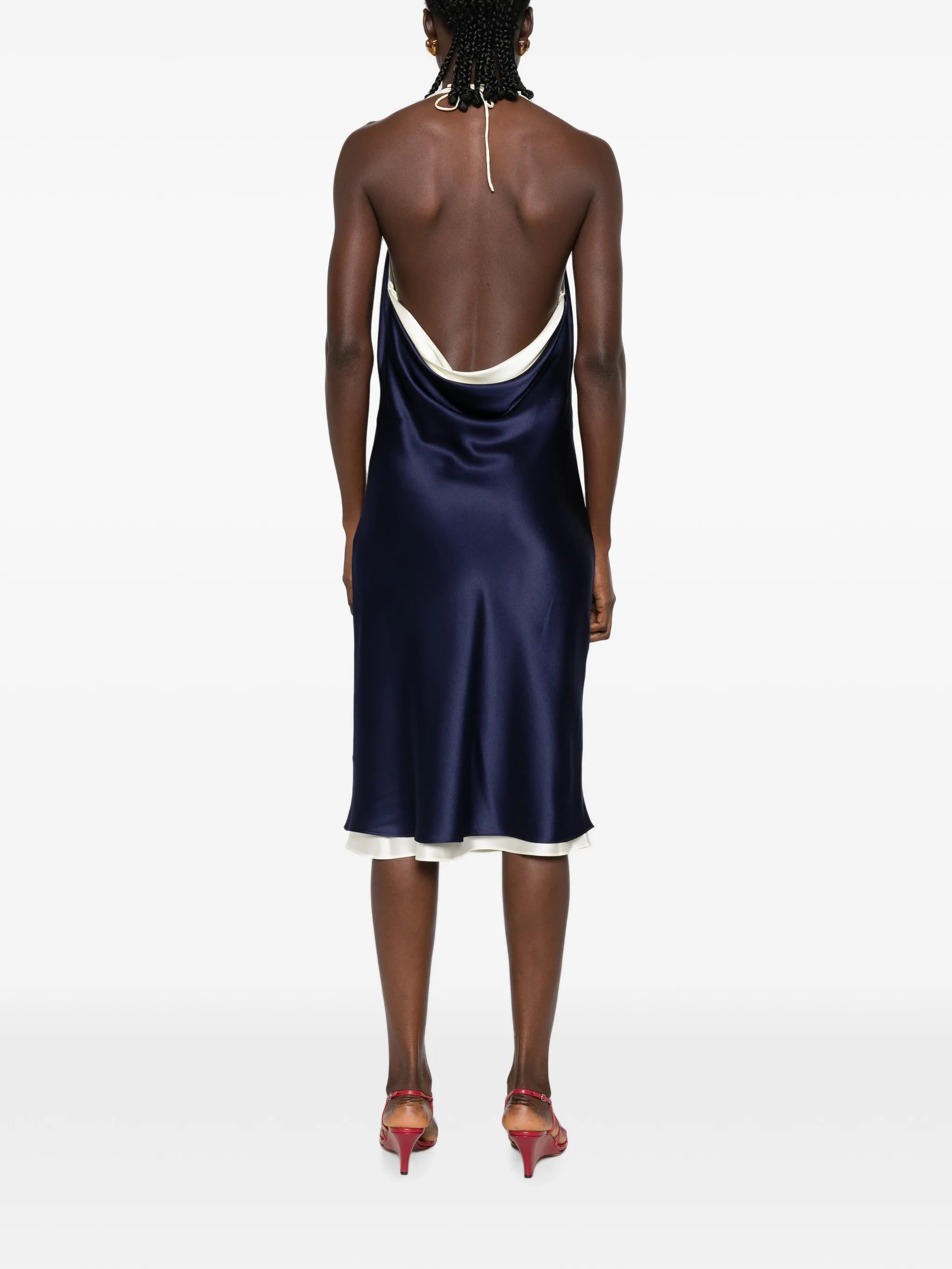 Joss cowl-neck midi dress