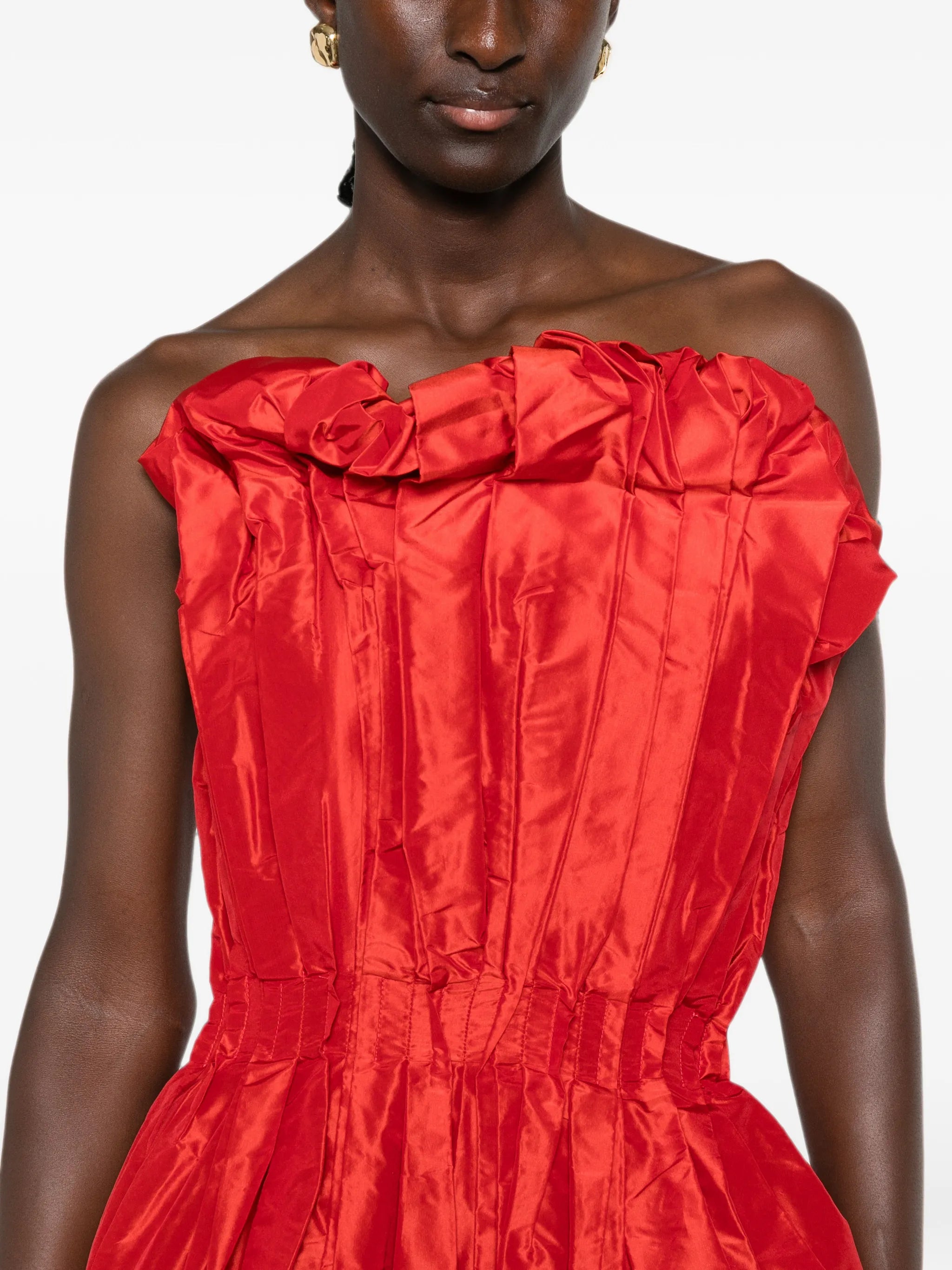 Marina pleated strapless top
