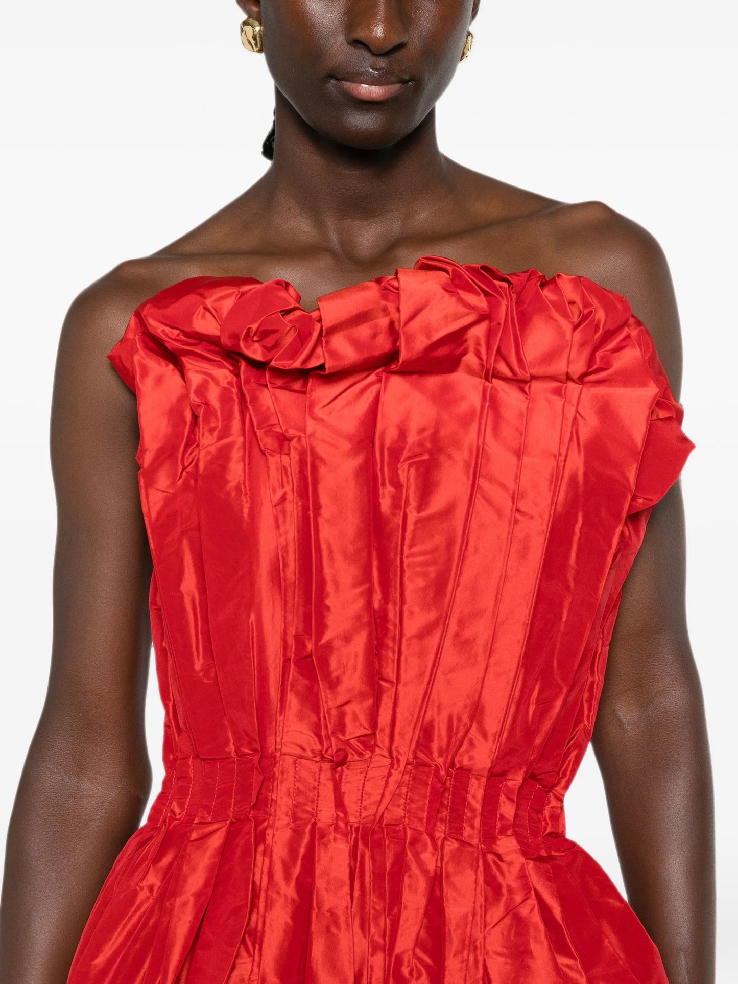 Marina pleated strapless top
