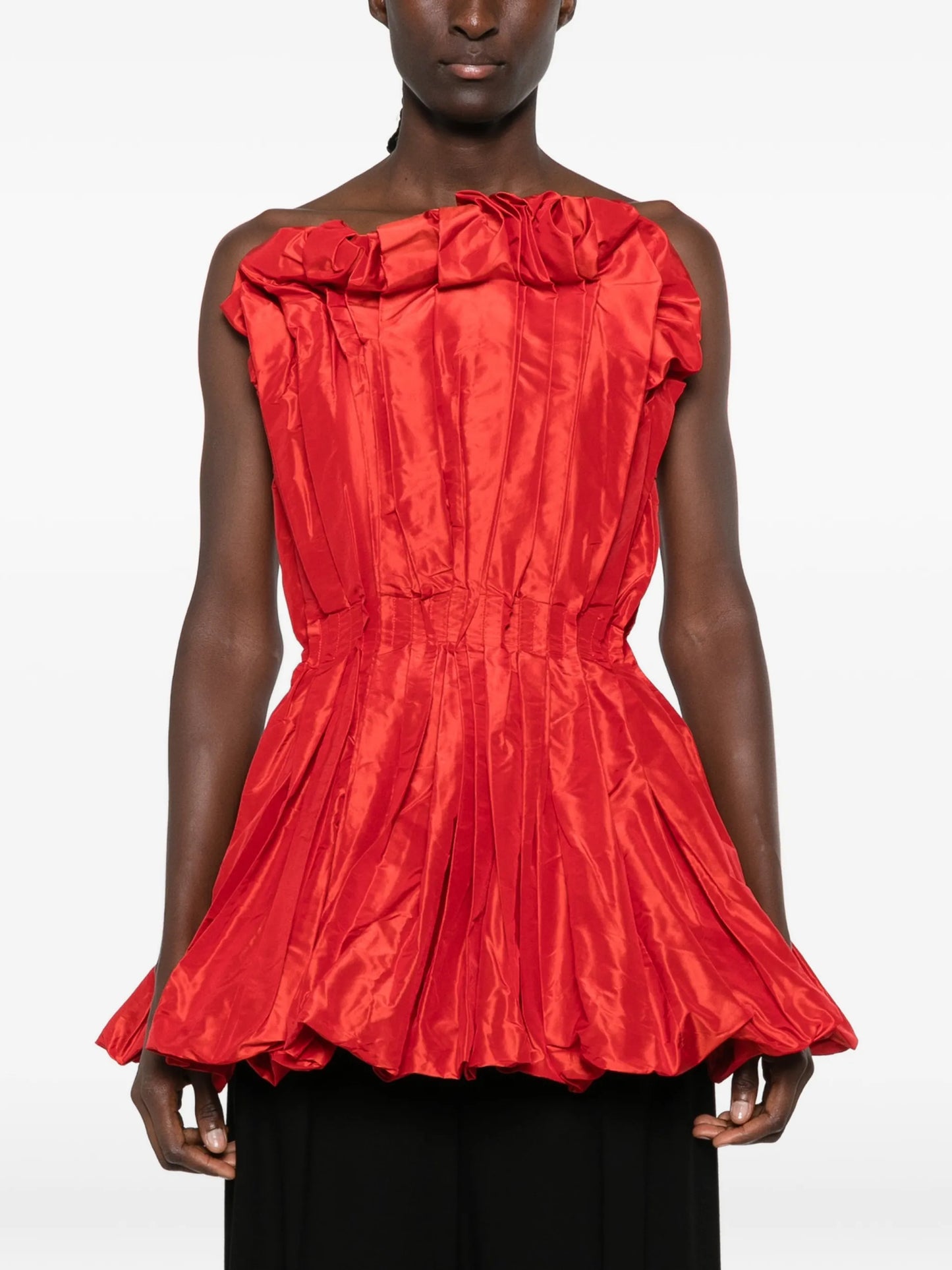 Marina pleated strapless top