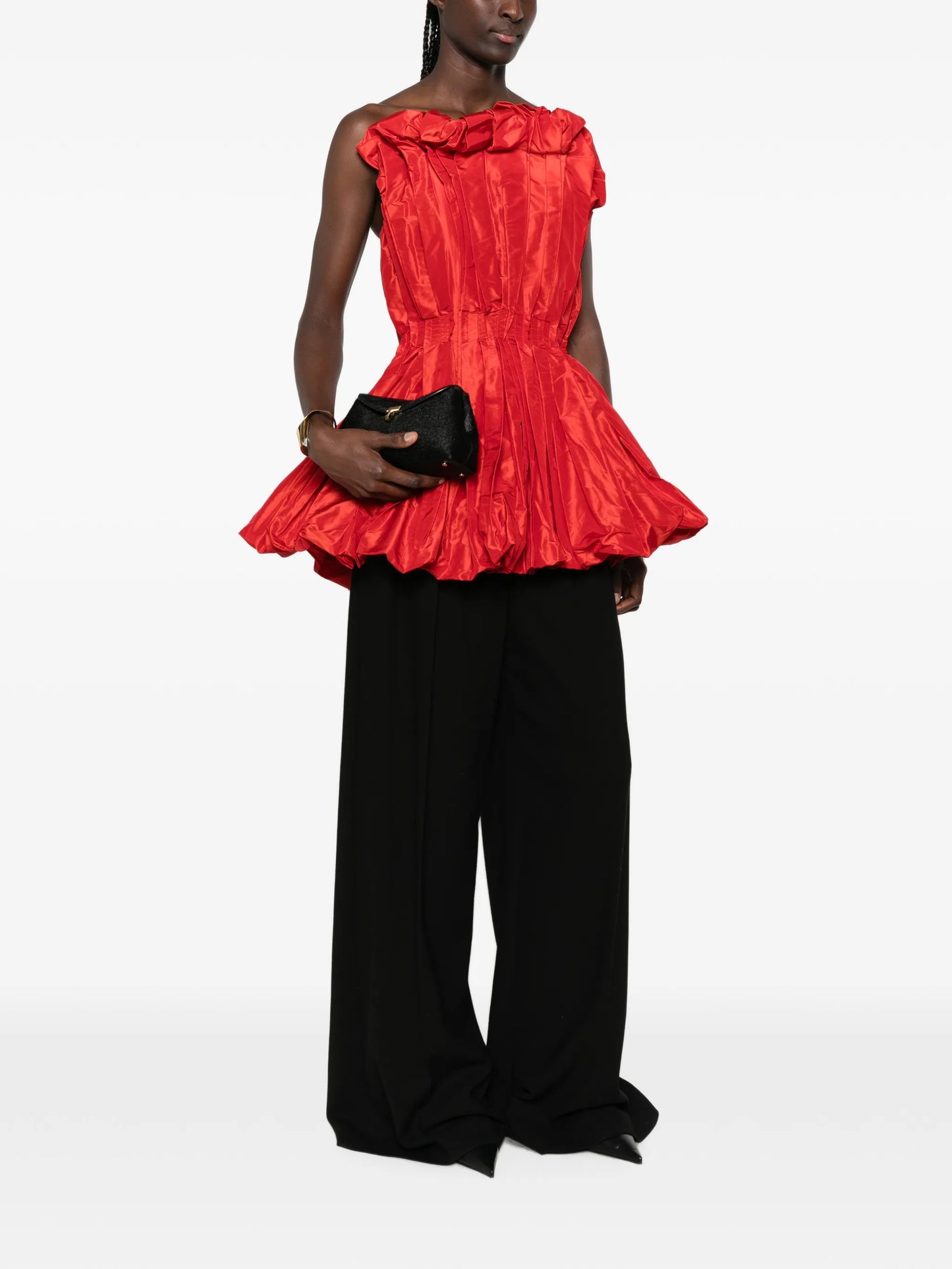 Marina pleated strapless top