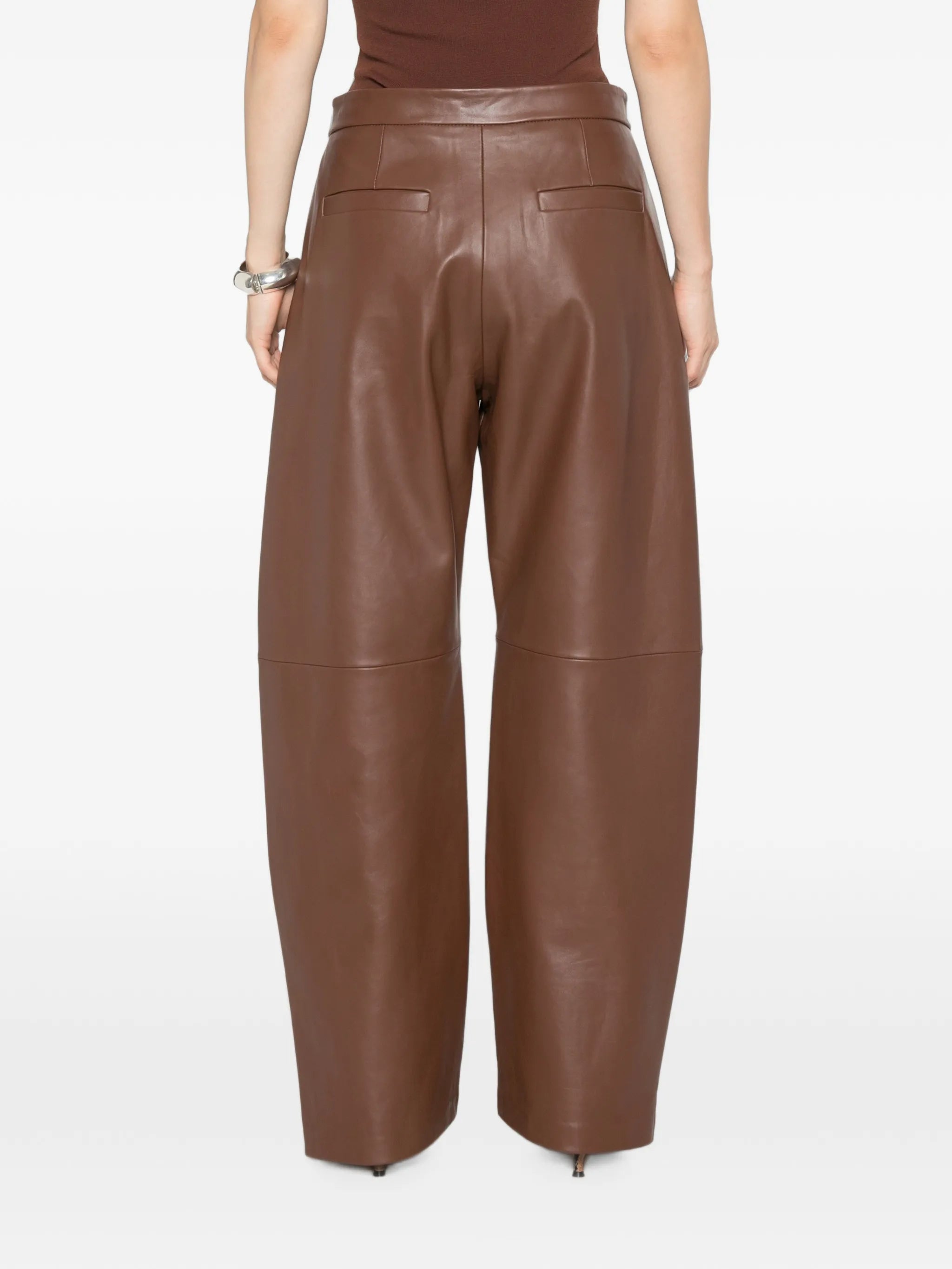 Spxcinepresa press-stud leather trousers