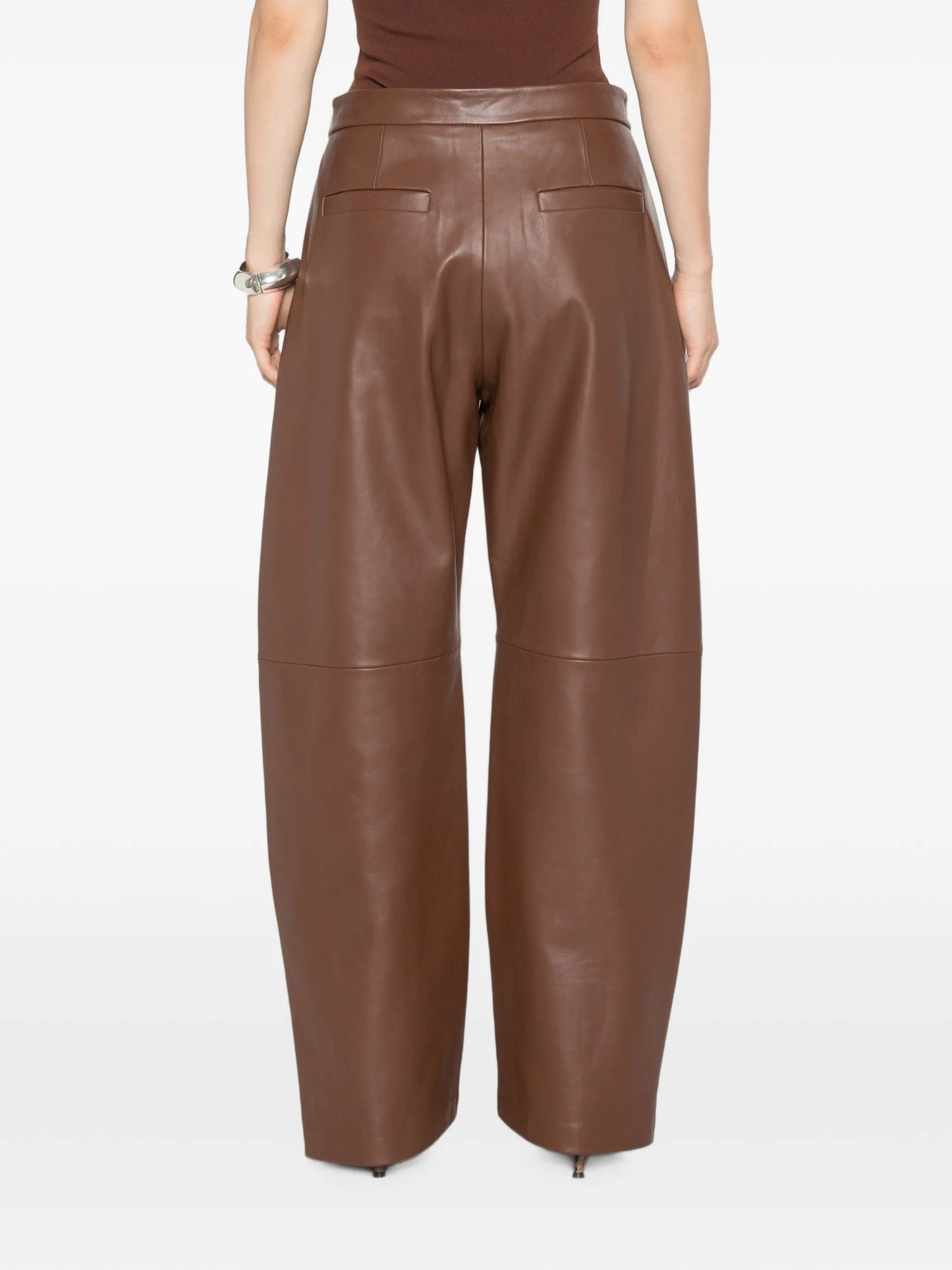 Spxcinepresa press-stud leather trousers