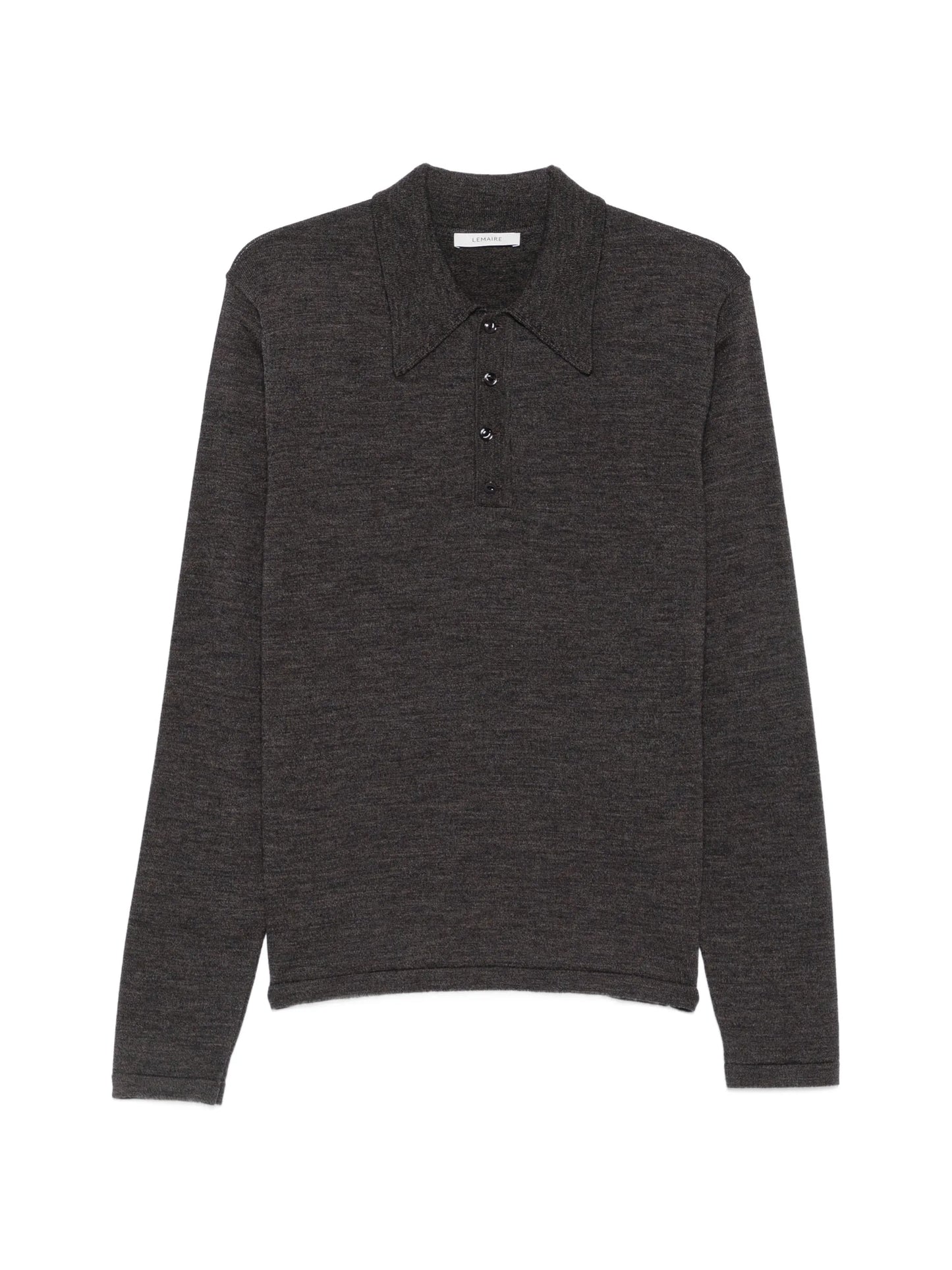 long-sleeve wool polo shirt