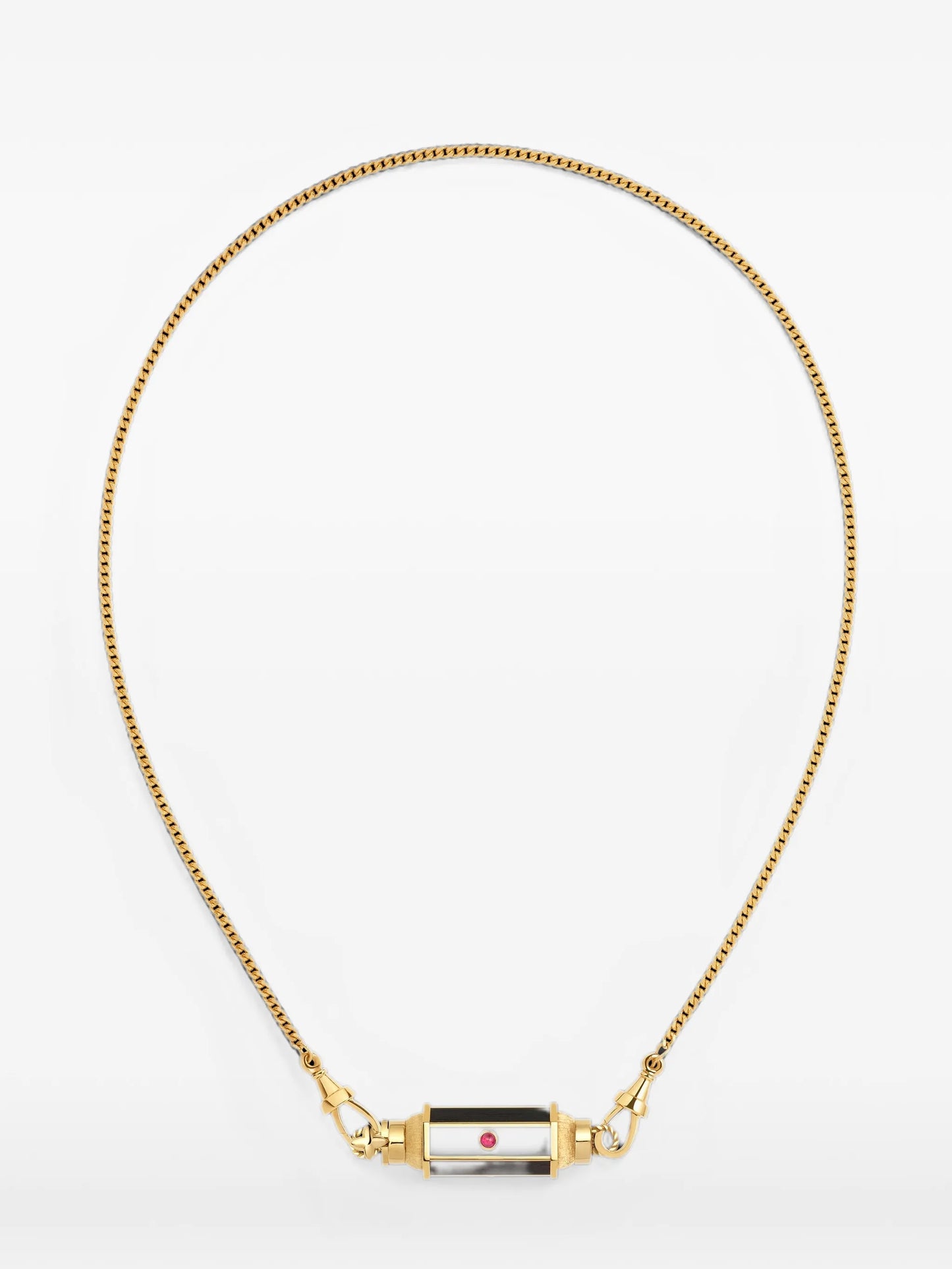 Ebony Baby ruby locket necklace