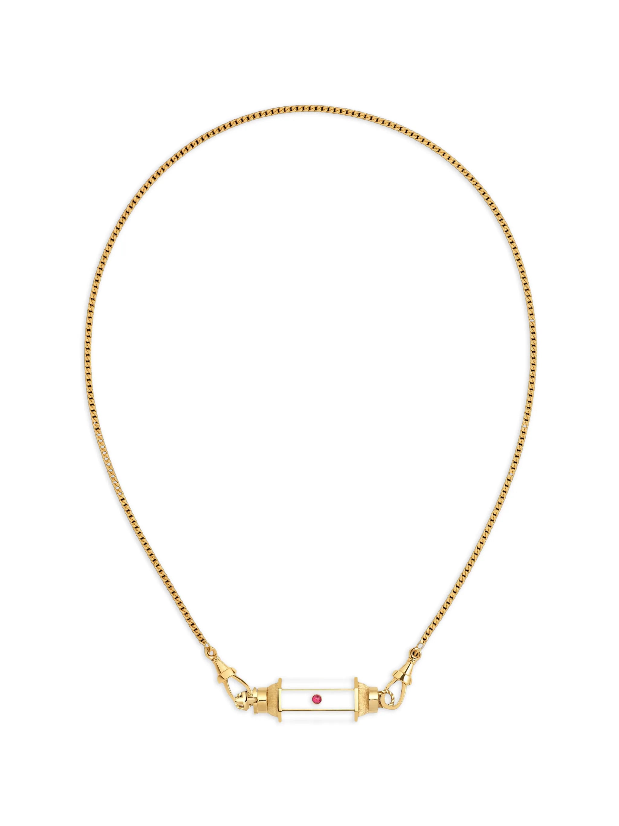 Ebony Baby ruby locket necklace