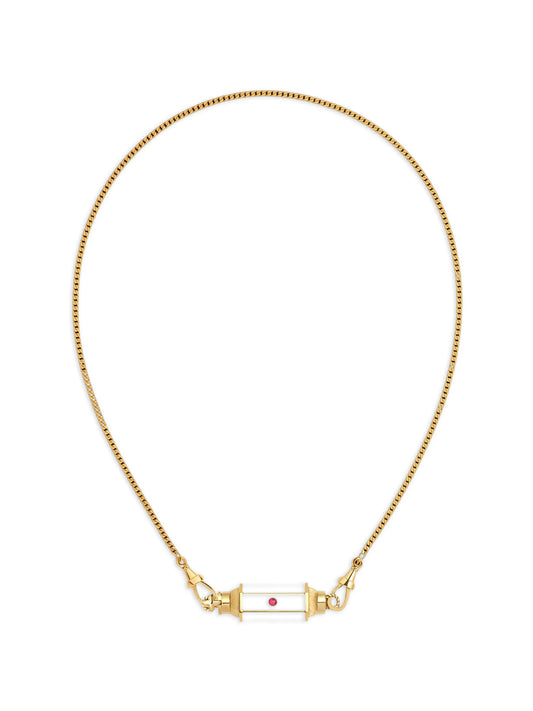 Ebony Baby ruby locket necklace