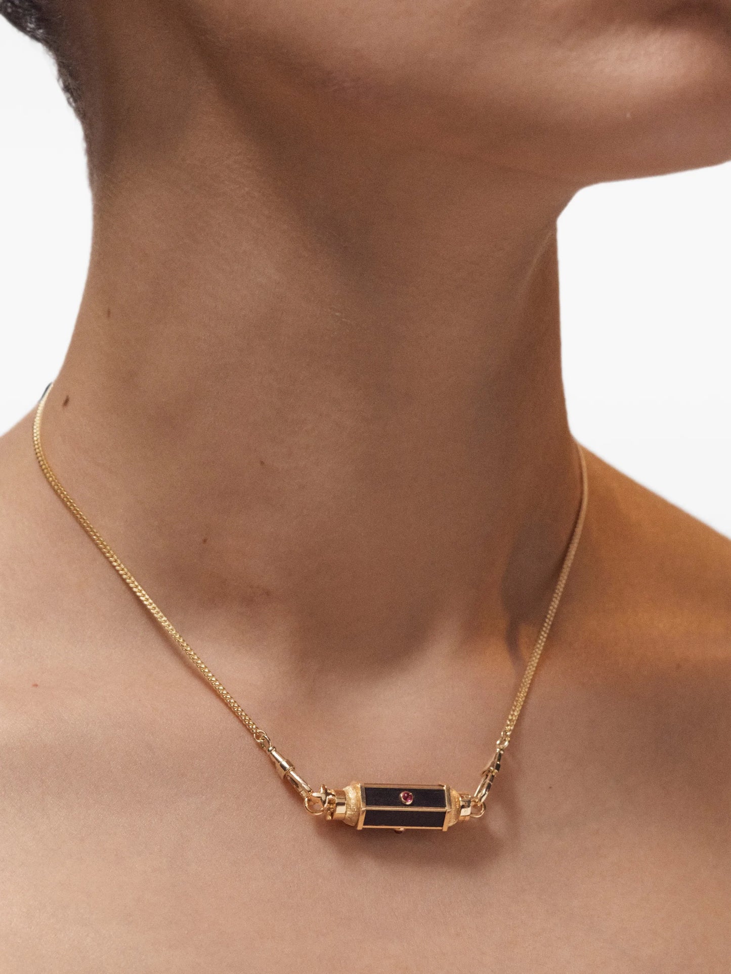 Ebony Baby ruby-embellishment necklace