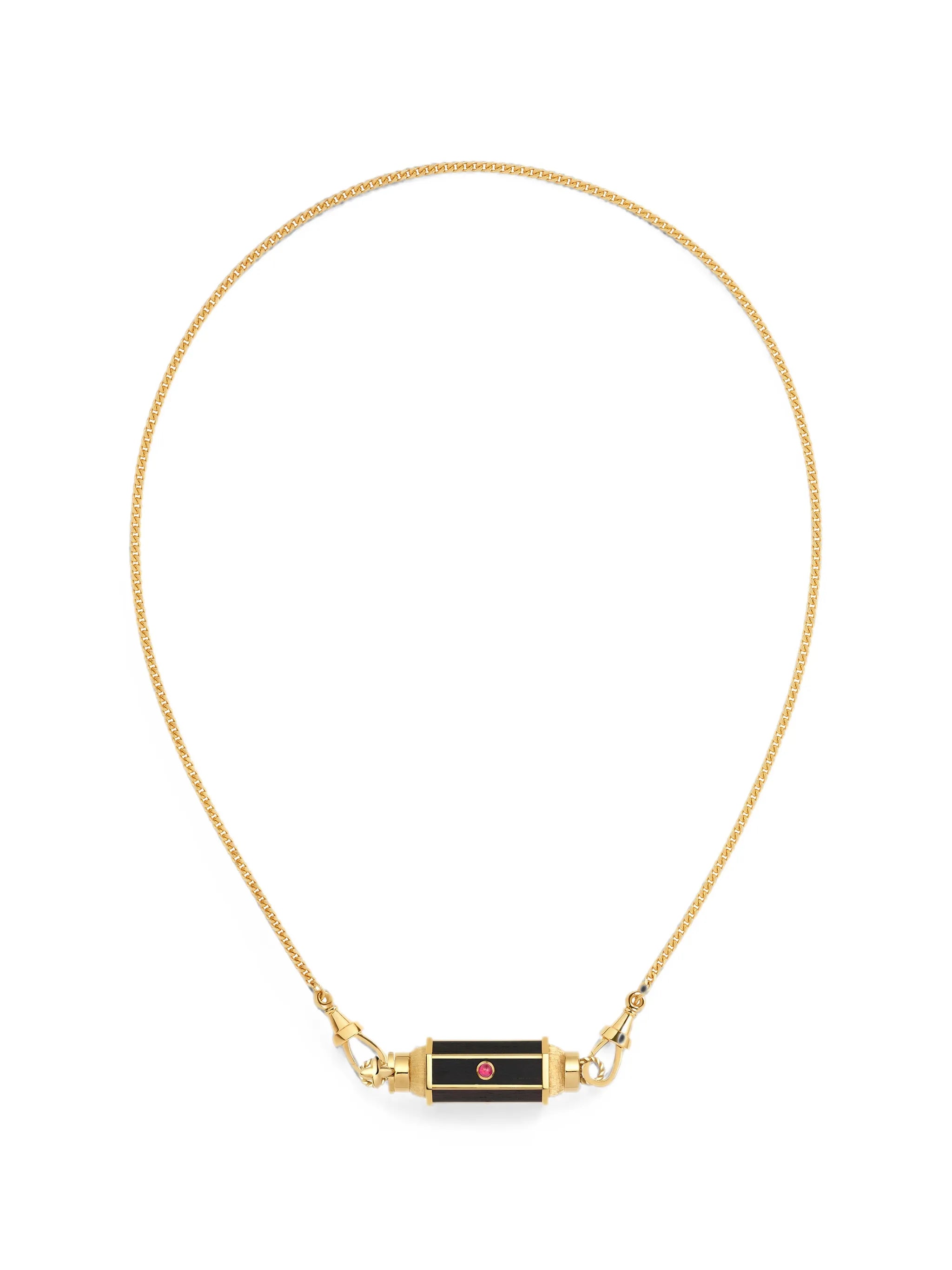 Ebony Baby ruby locket necklace