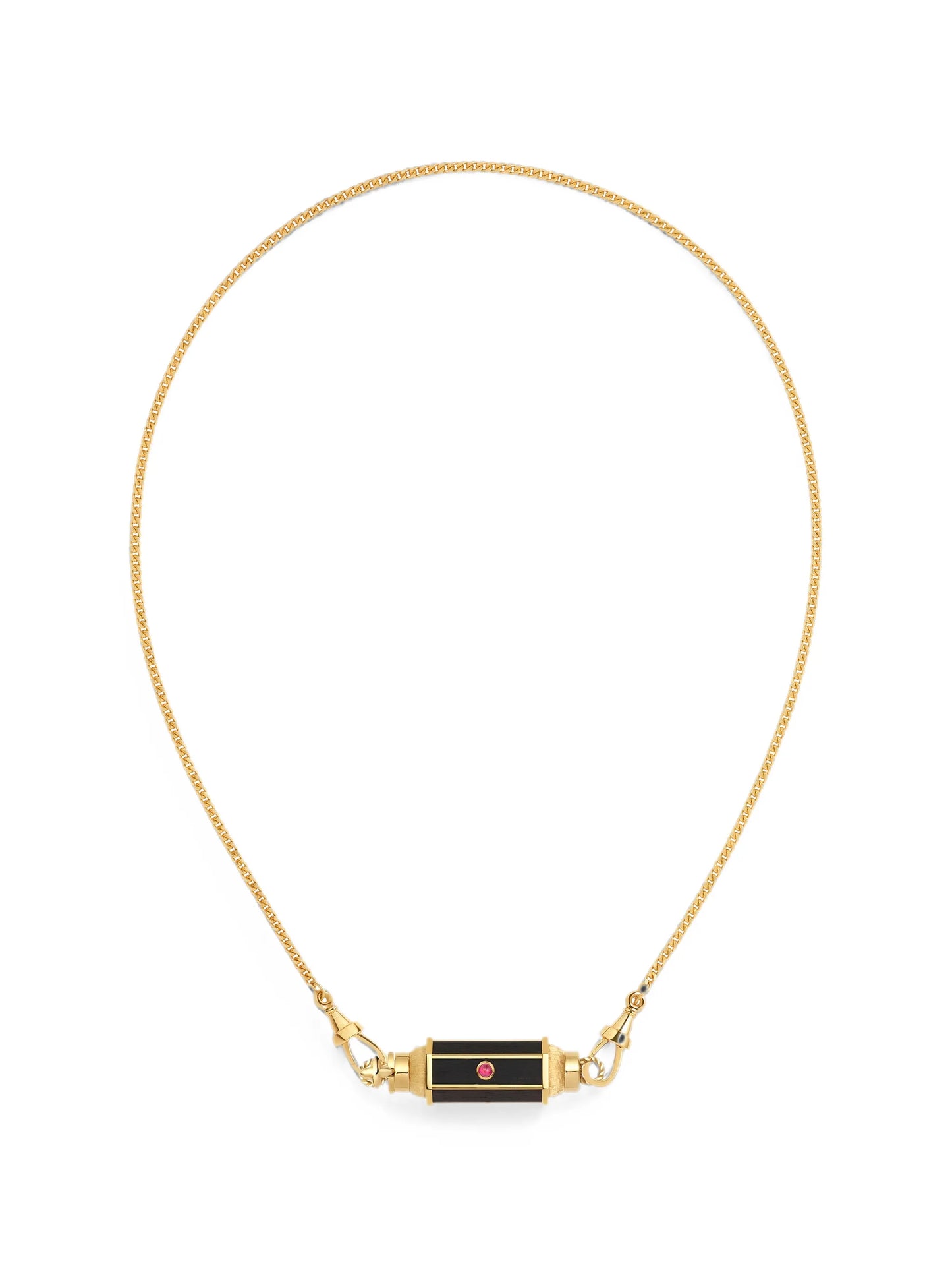 Ebony Baby ruby locket necklace