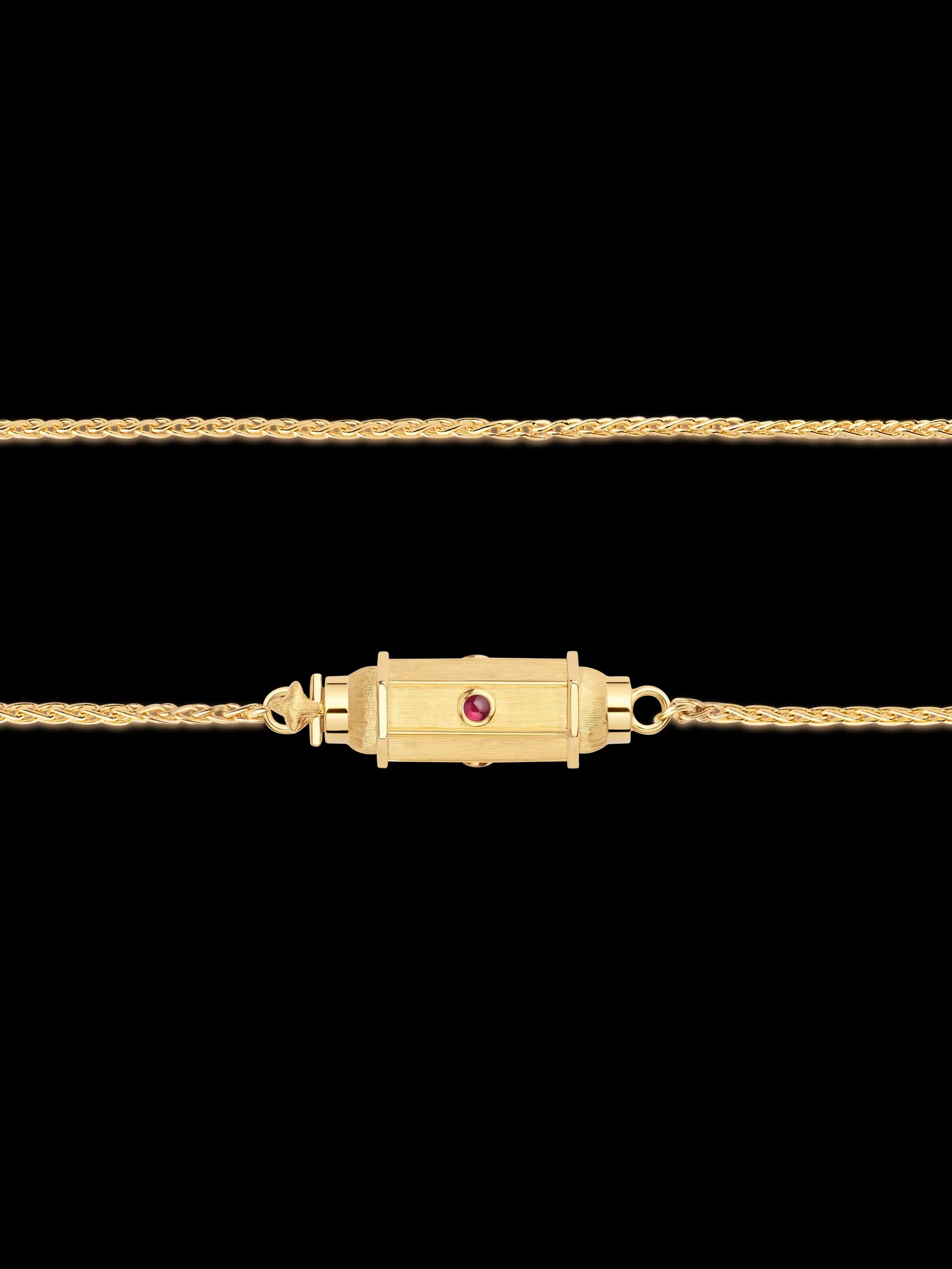micro Coco ruby locket necklace