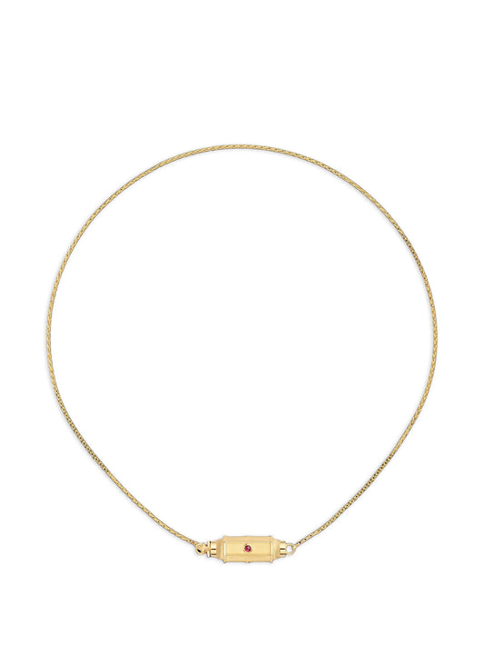 micro Coco ruby locket necklace
