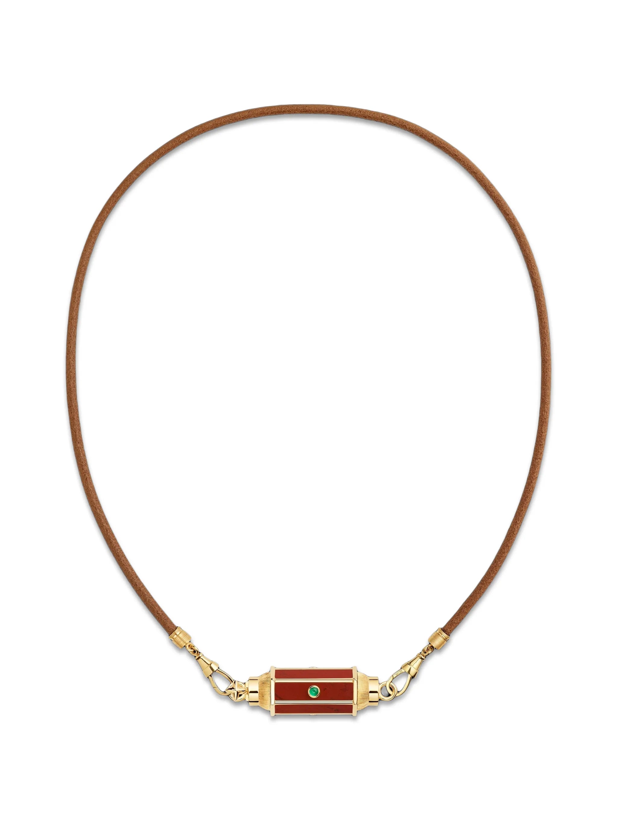 Baby Locket emerald and jasper necklace