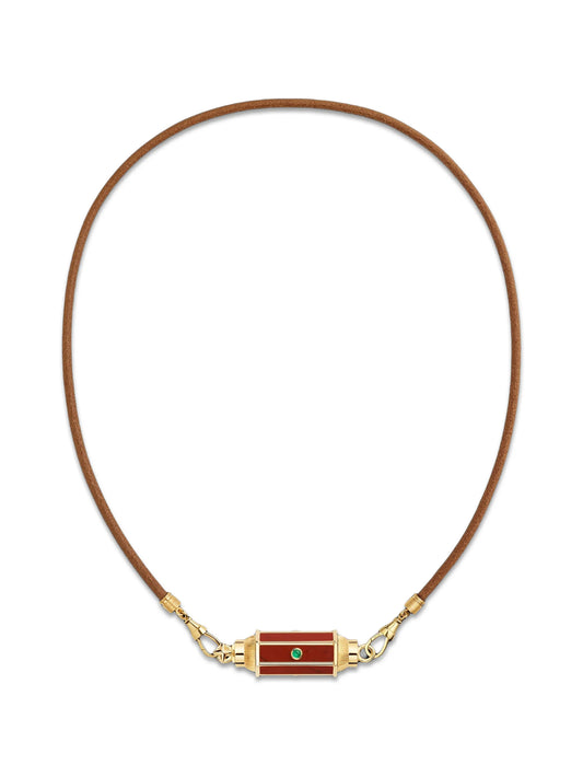 Baby Locket emerald and jasper necklace