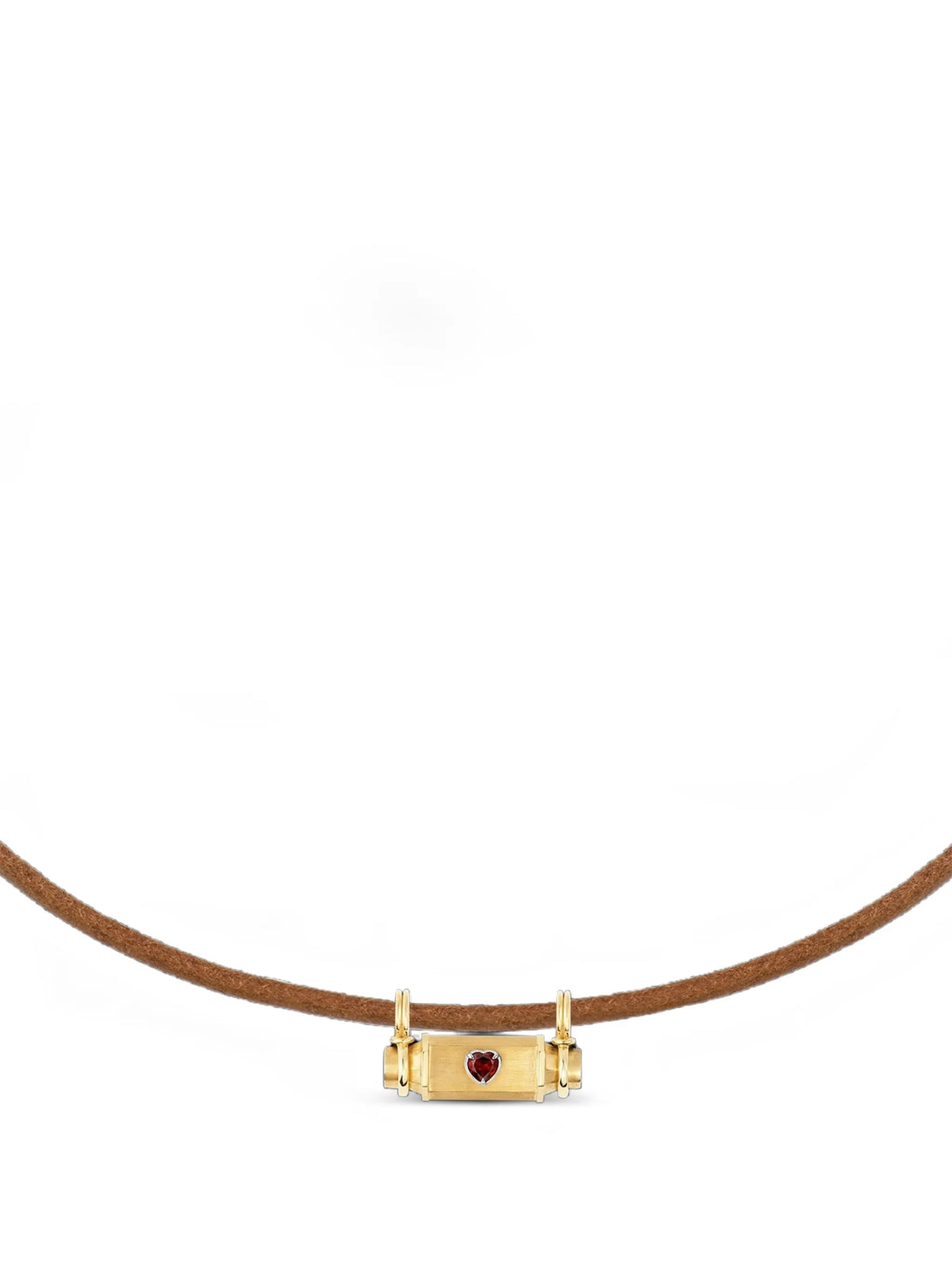 Heart Smash garnet locket necklace
