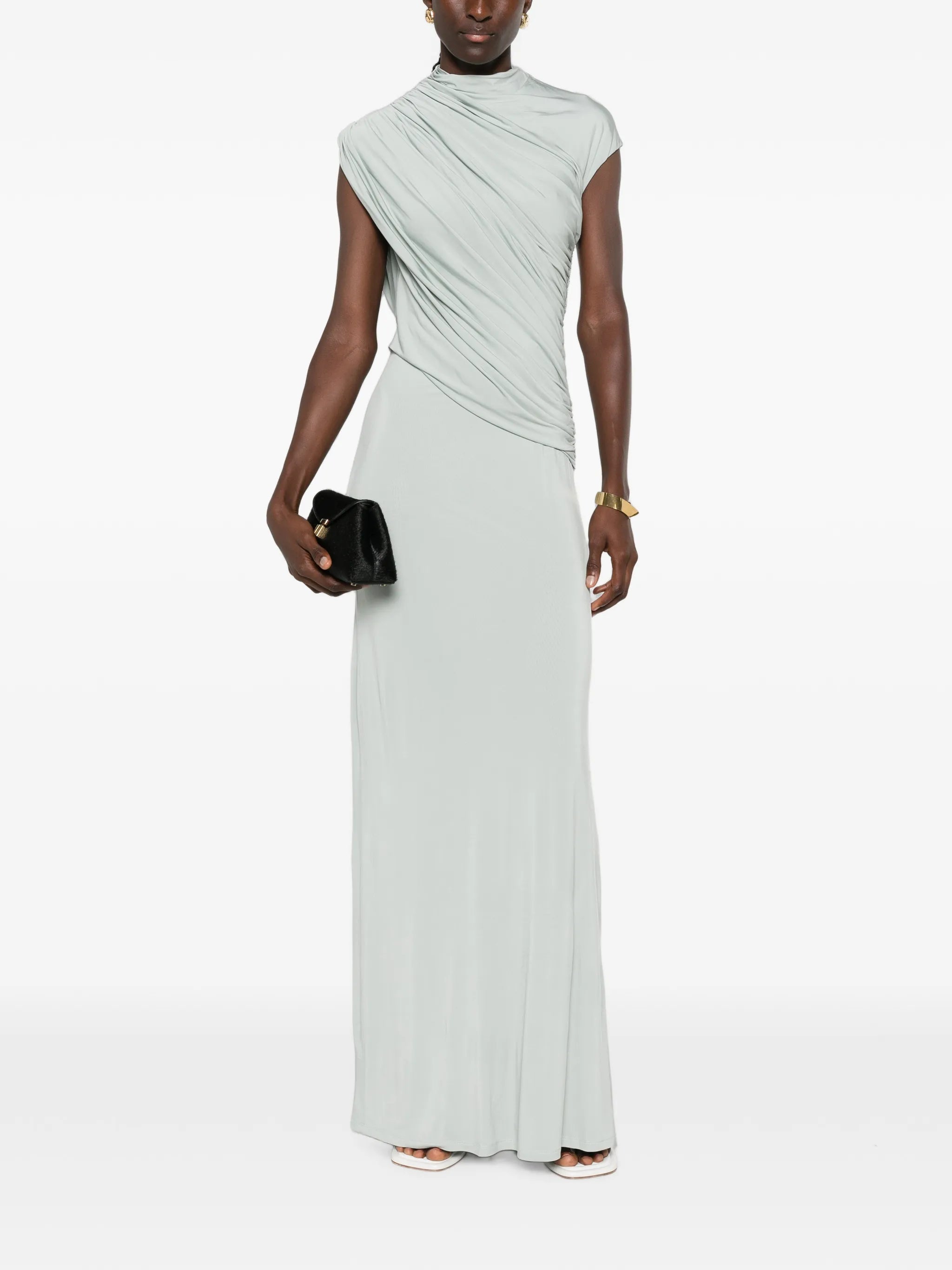Saffron draped maxi dress