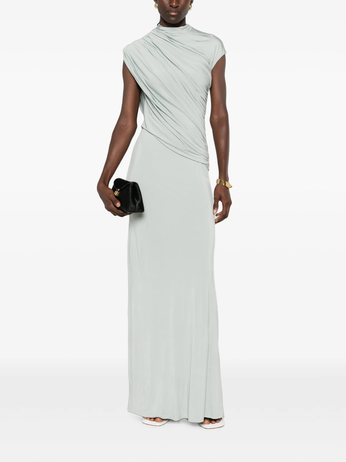 Saffron draped maxi dress