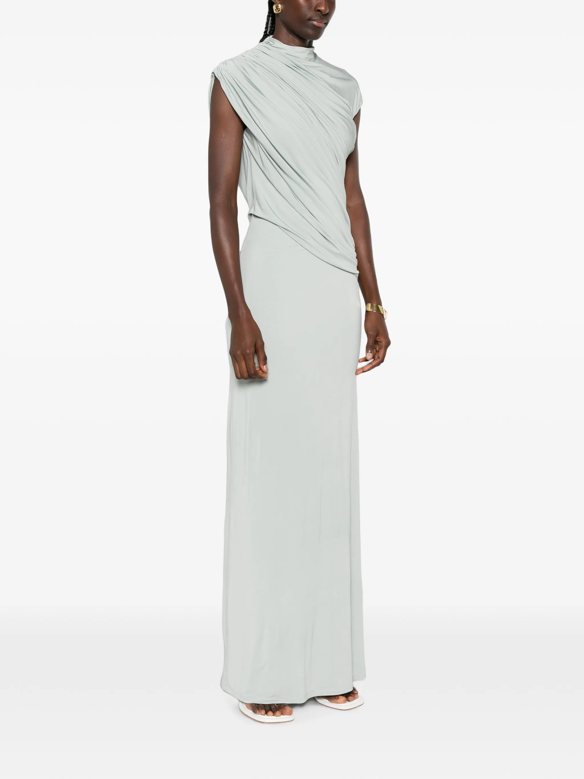 Saffron draped maxi dress