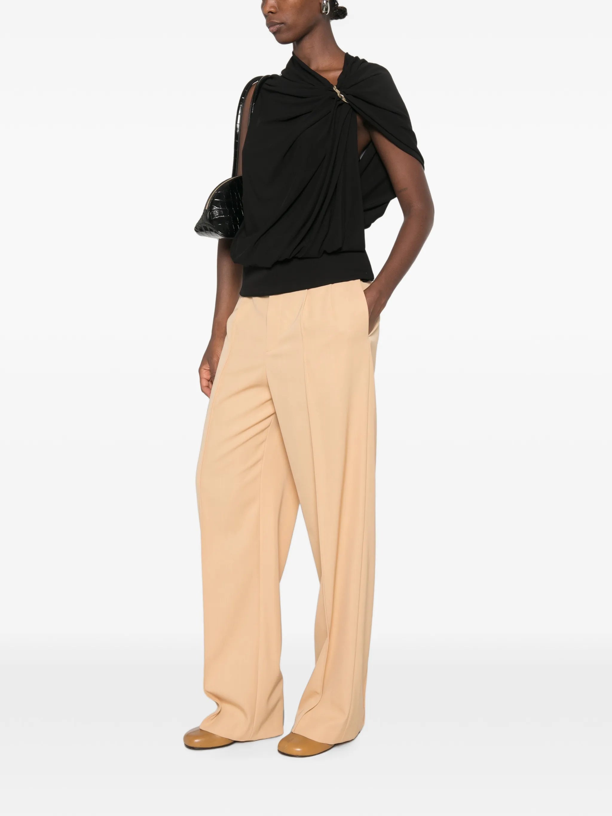 Lacuna ring-embellishment top