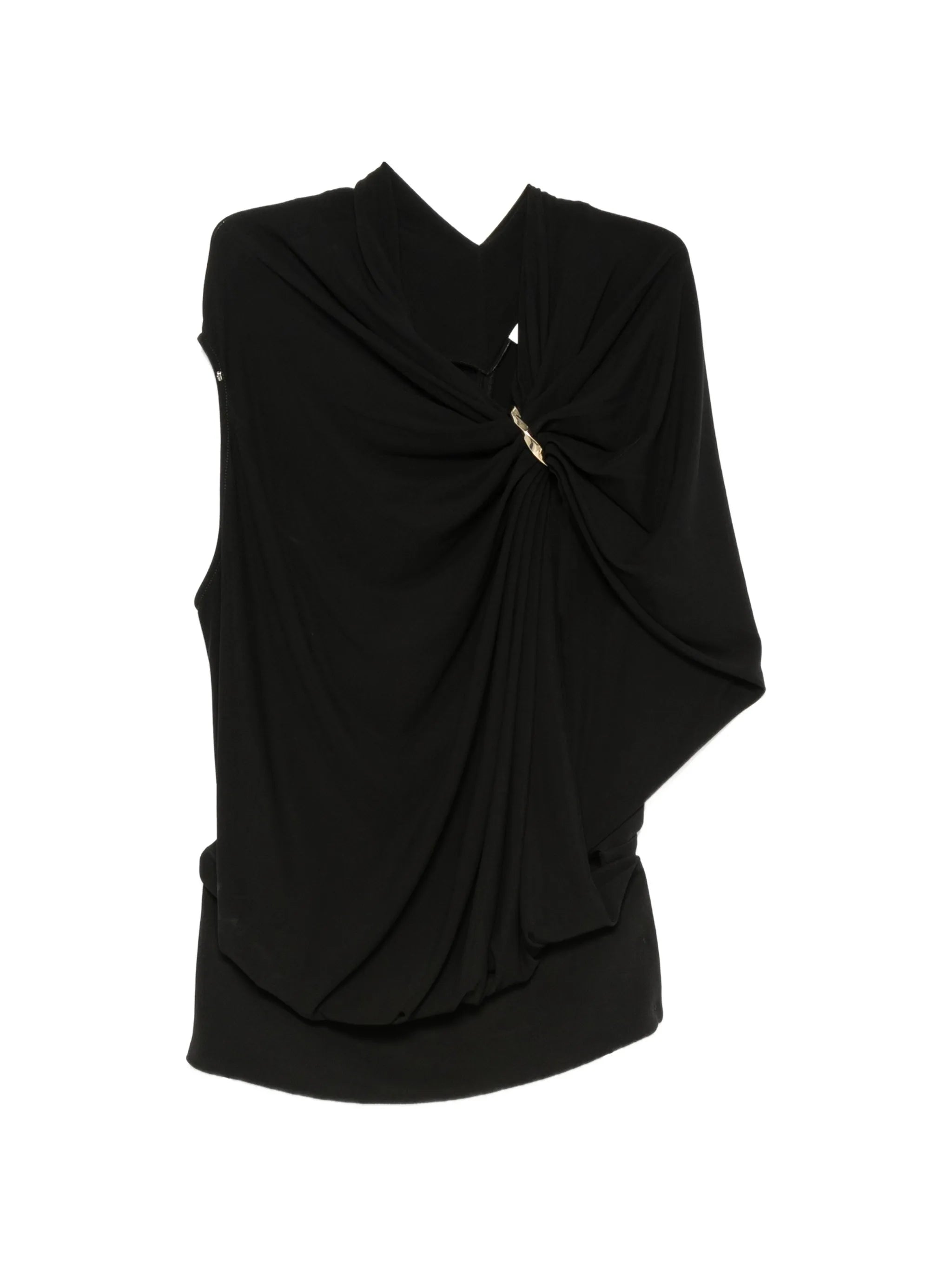 Lacuna ring-embellishment top