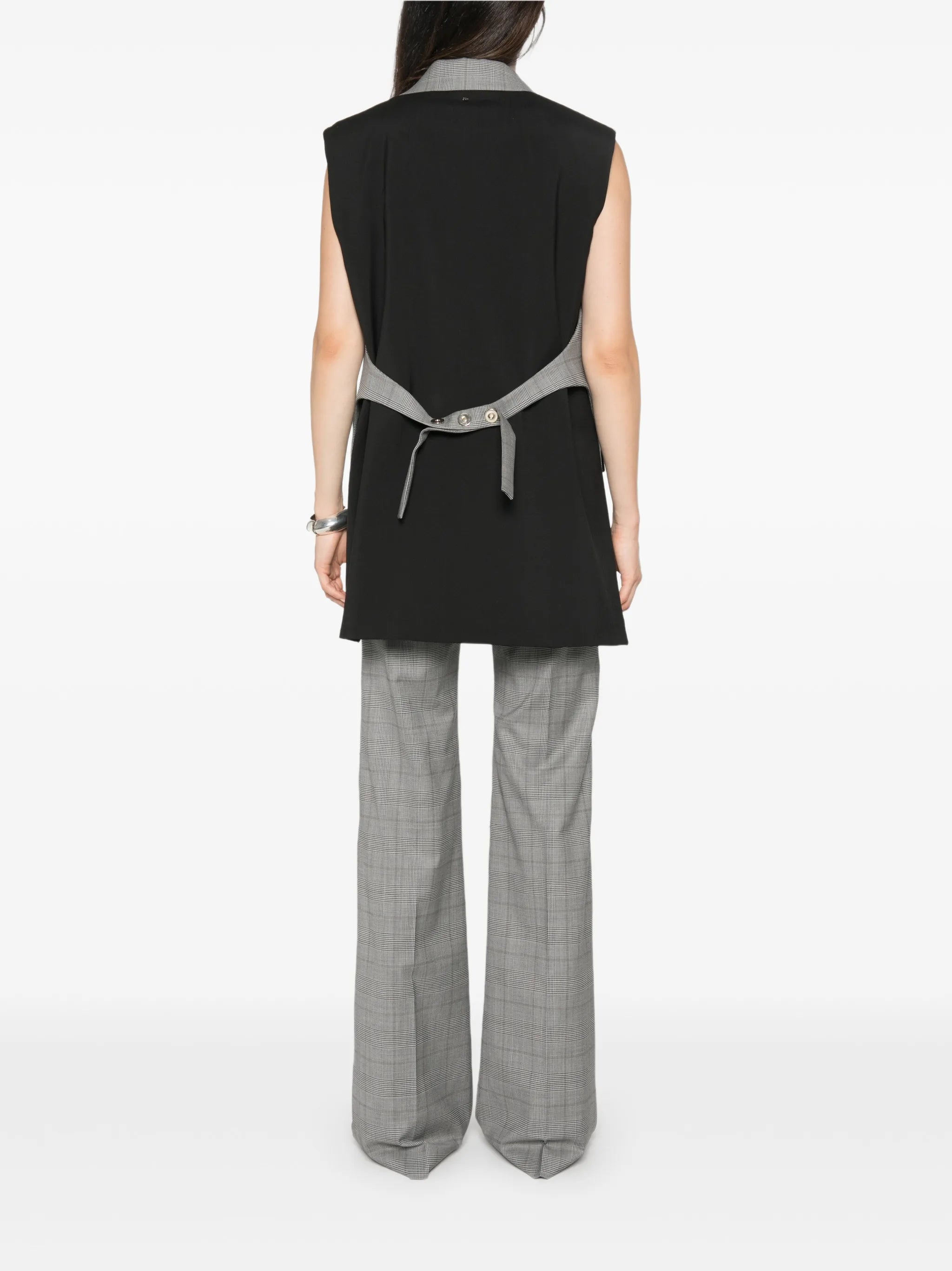 Prince of Wales check sleeveless waistcoat