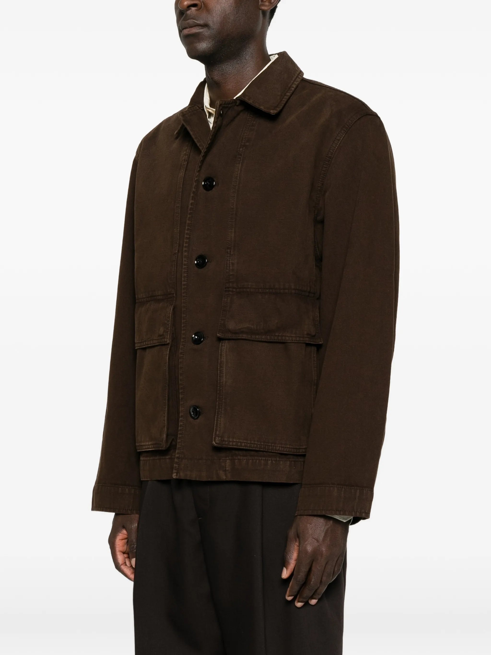 boxy jacket in heavy garment-dyed broken twill