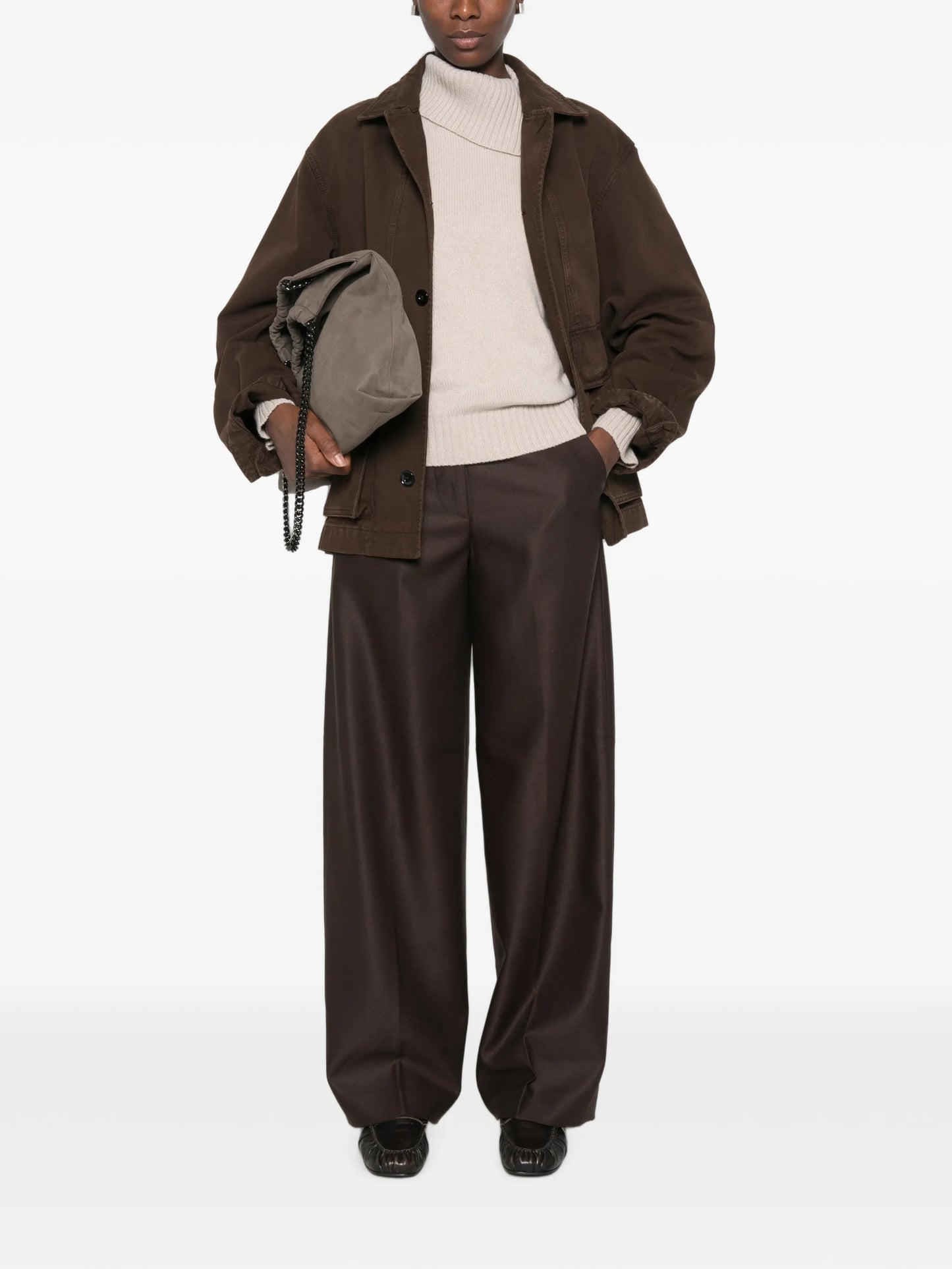 boxy jacket in heavy garment-dyed broken twill