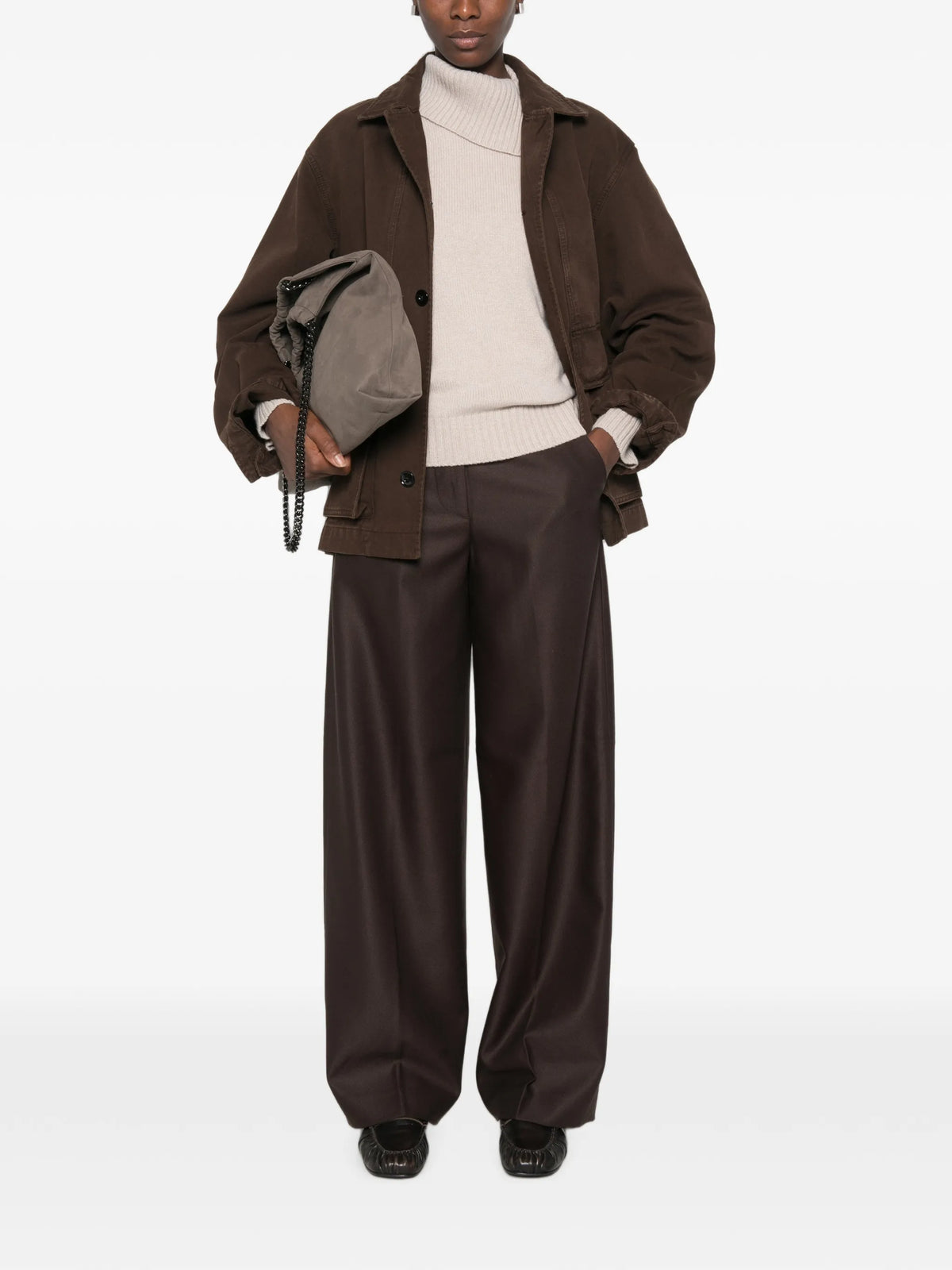 boxy jacket in heavy garment-dyed broken twill