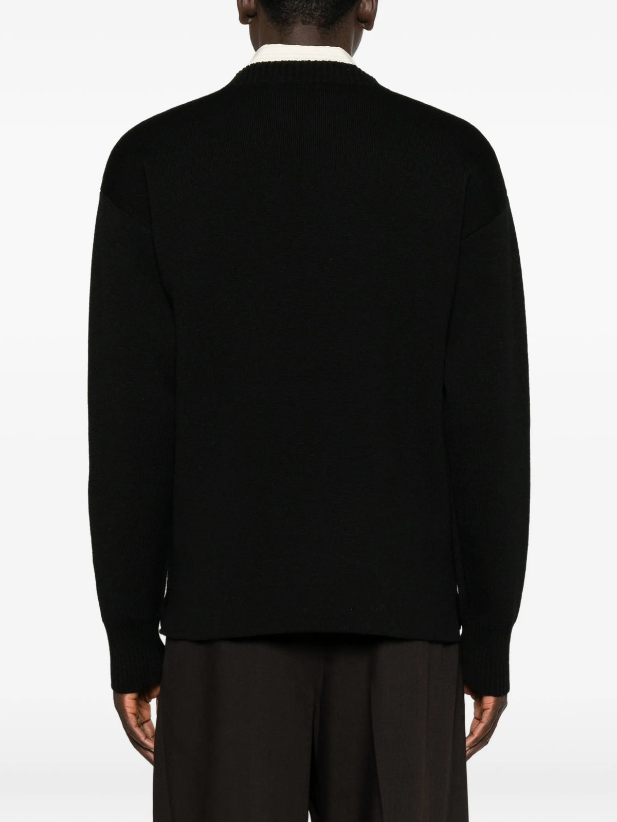 boat-neck sweater in double-face virgin wool