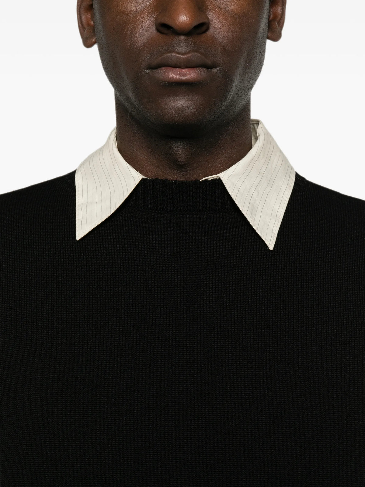 boat-neck sweater in double-face virgin wool