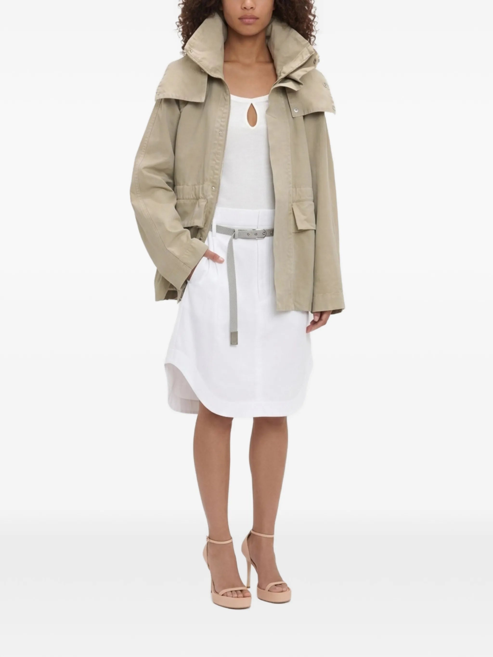 hooded pocket-detail jacket