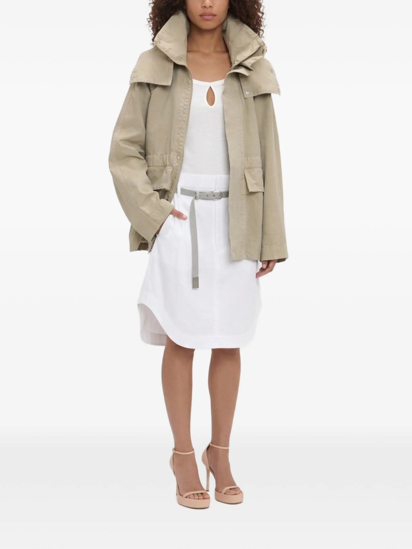 hooded pocket-detail jacket