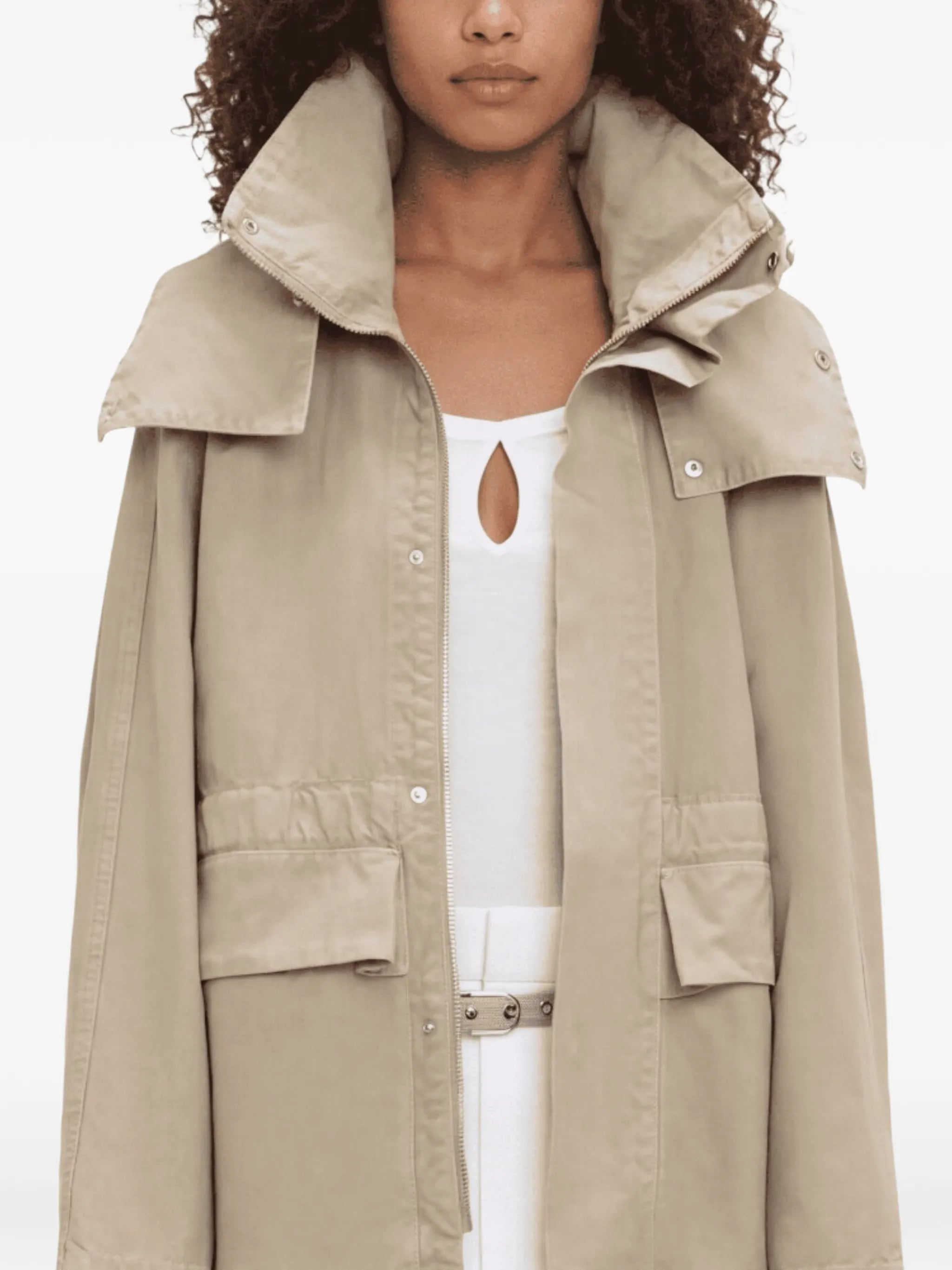 hooded pocket-detail jacket