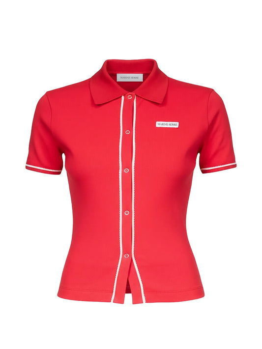 ribbed-trim shirt