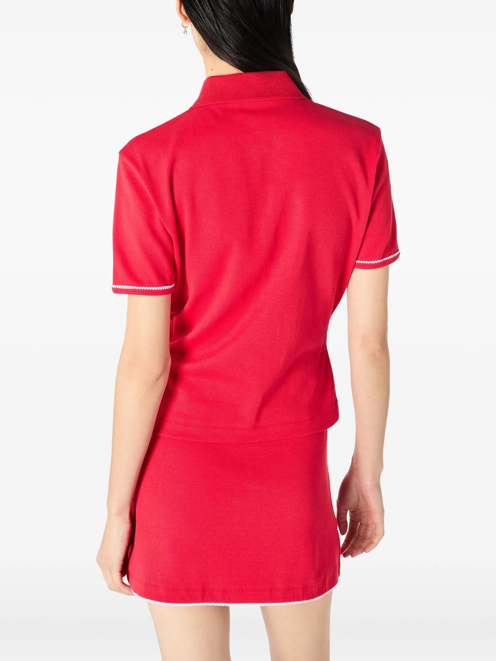 light ribbed jersey polo T-shirt in organic cotton